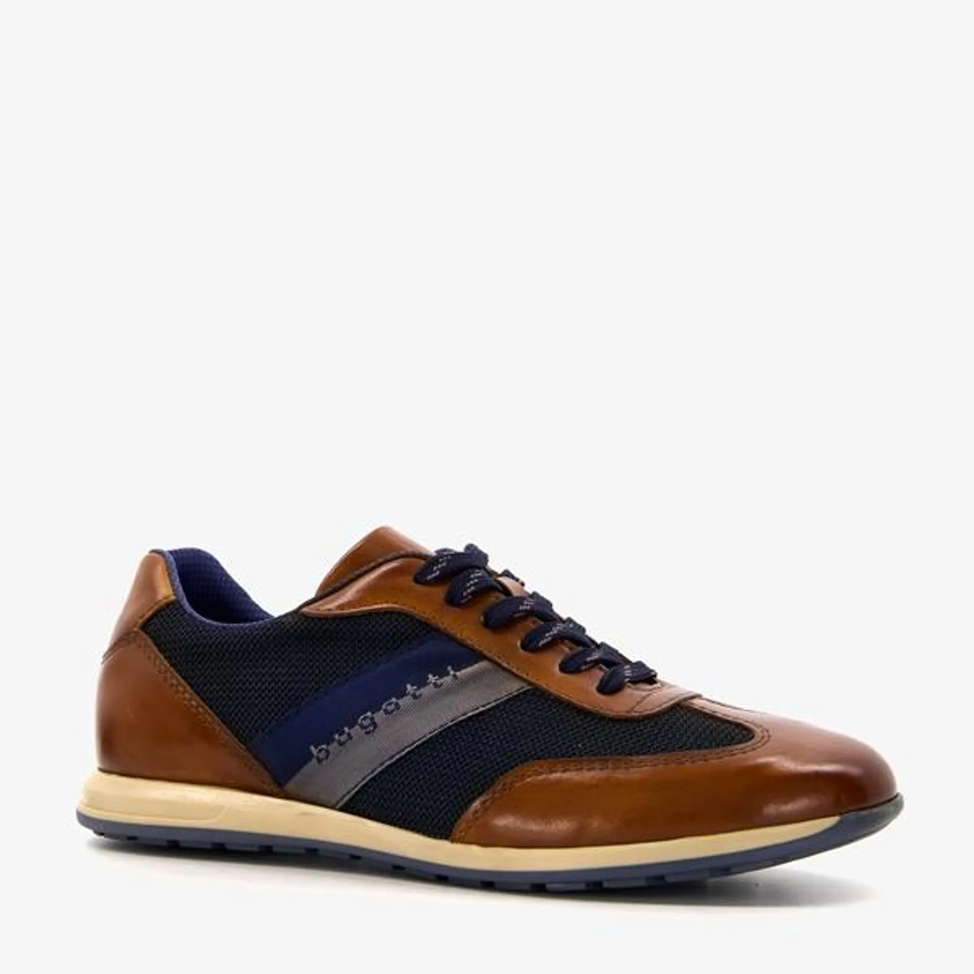 Bugatti leren heren sneakers cognac