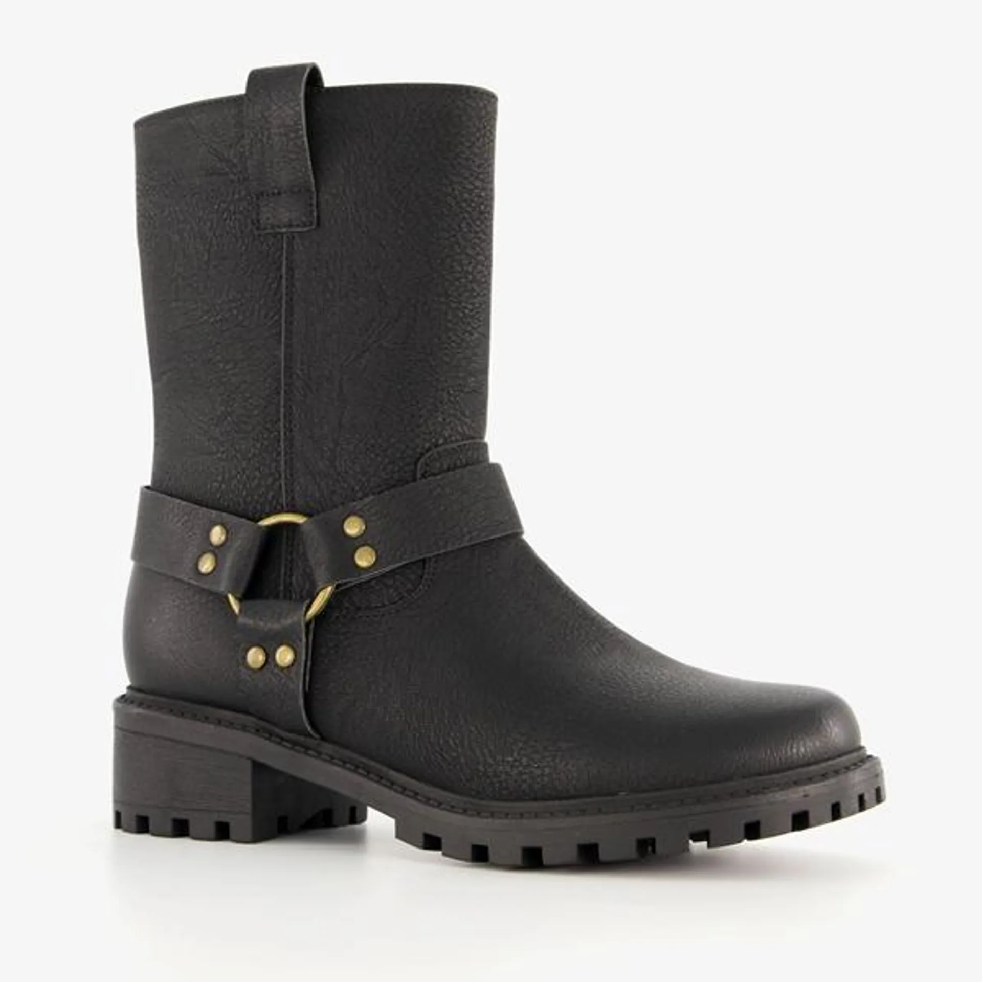 Blue Box dames biker boots zwart