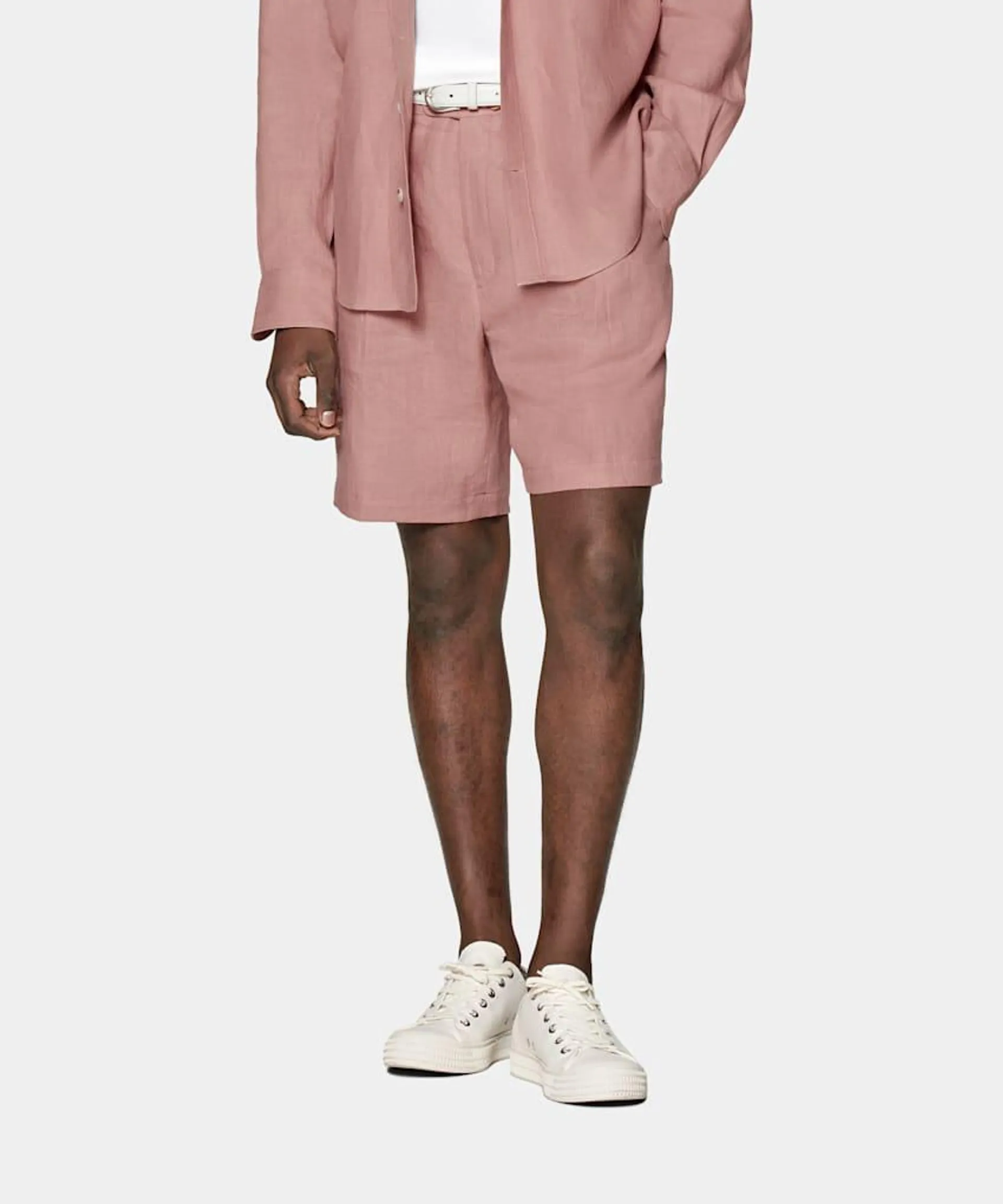 Pink Straight Leg Shorts