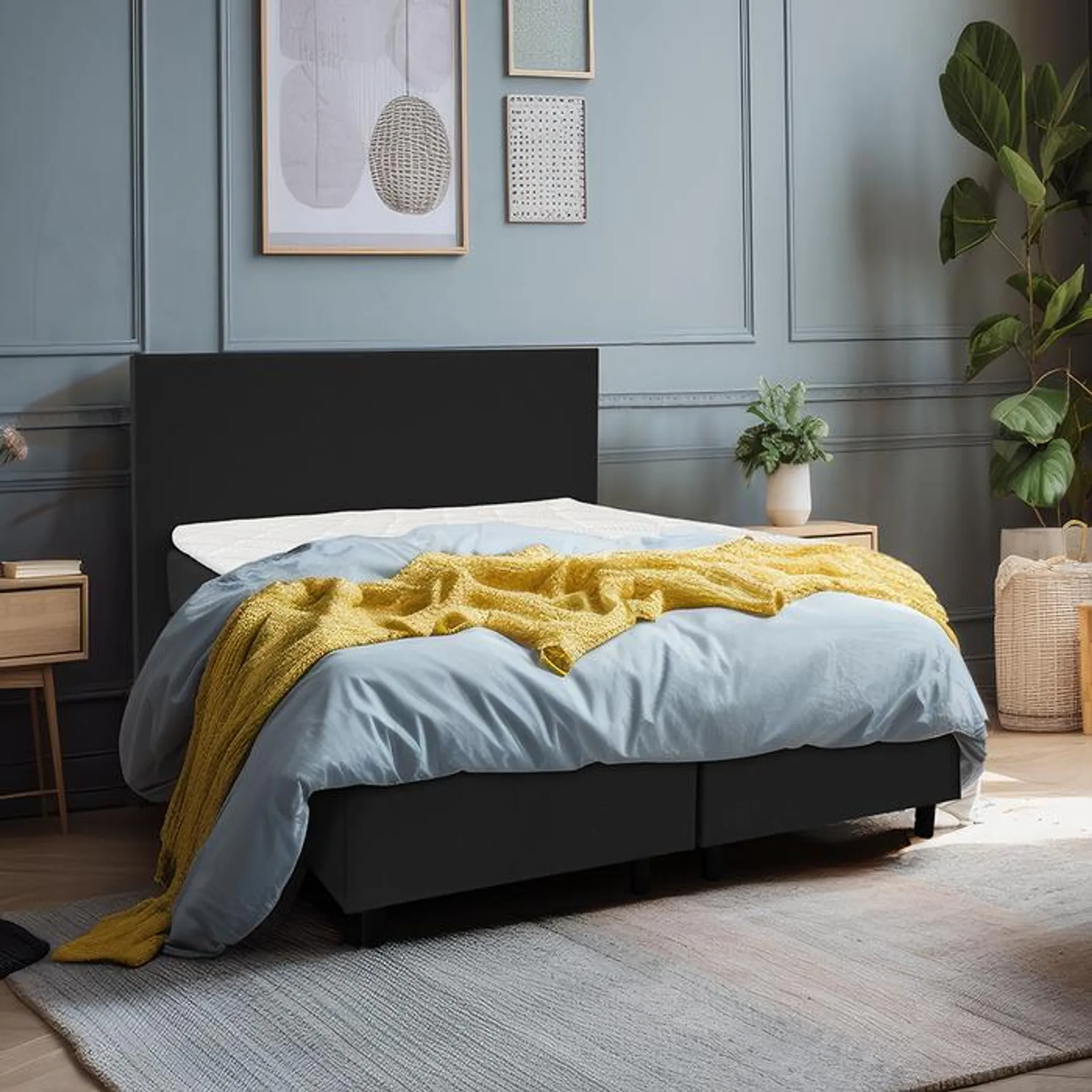 Aanbieding Boxspring Compleet Noa - zwart