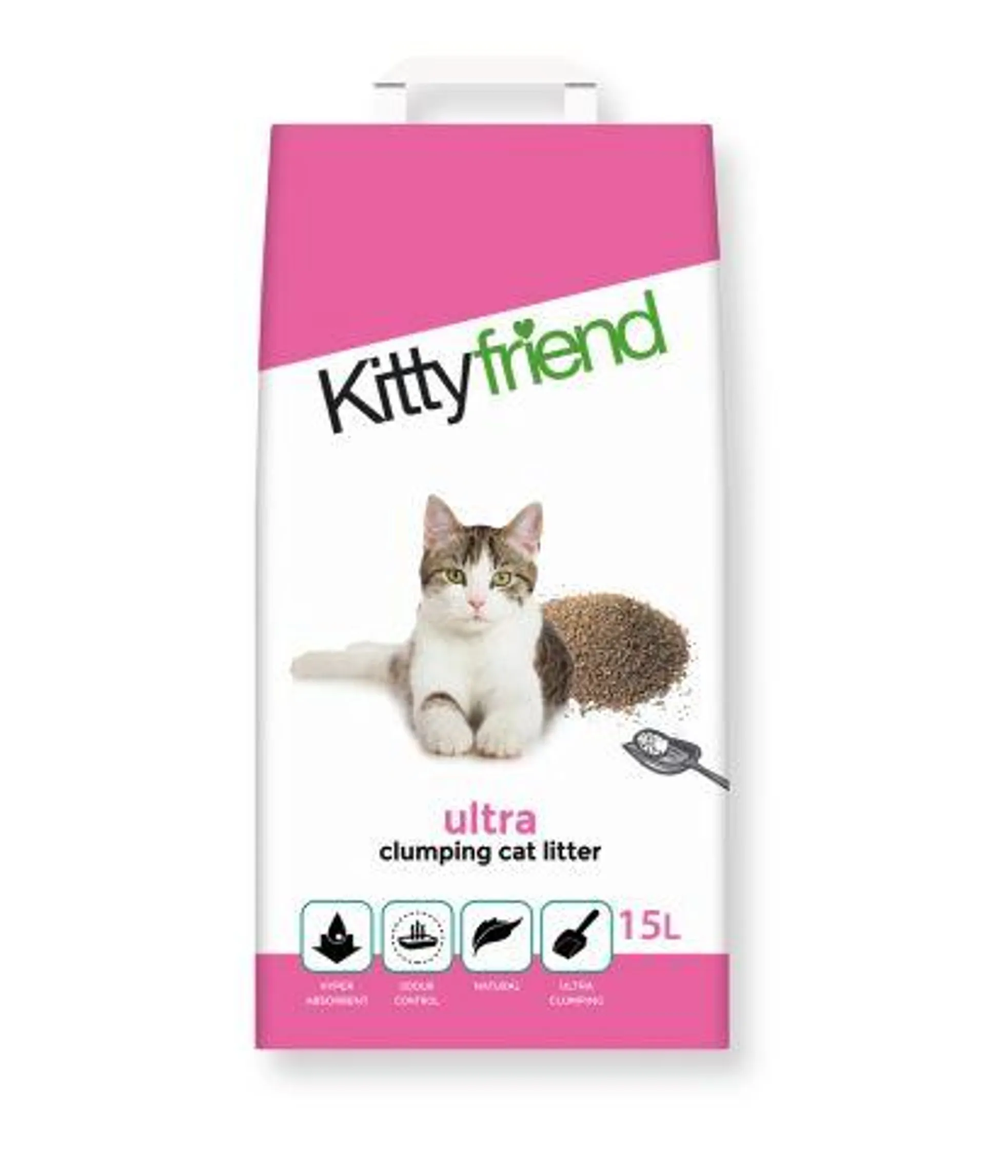 Kitty Friend Klontvormende - Kattenbakvulling - Fijn - 15 L