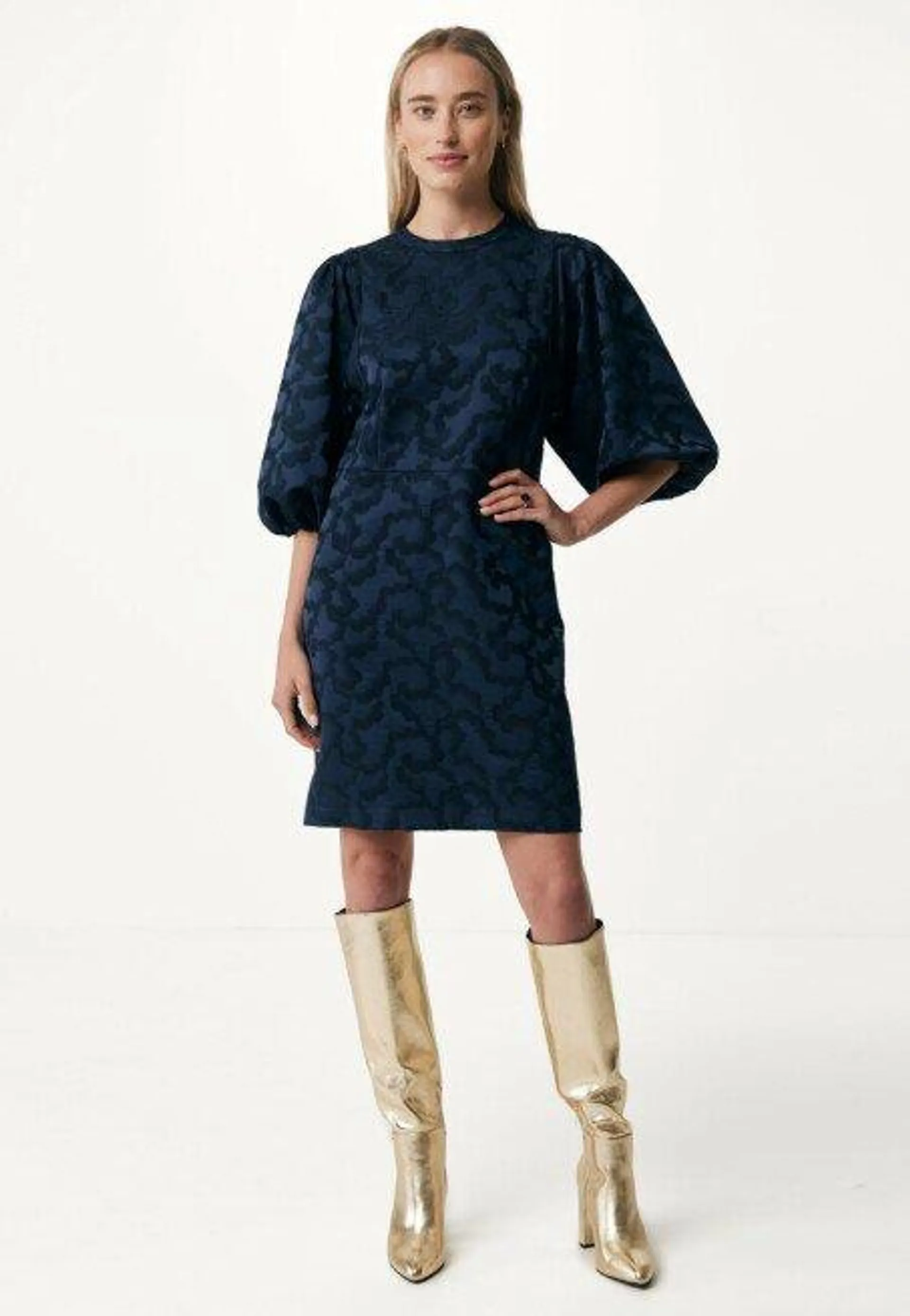 Mexx XX Anouk Jurk Met Pofmouwen Navy