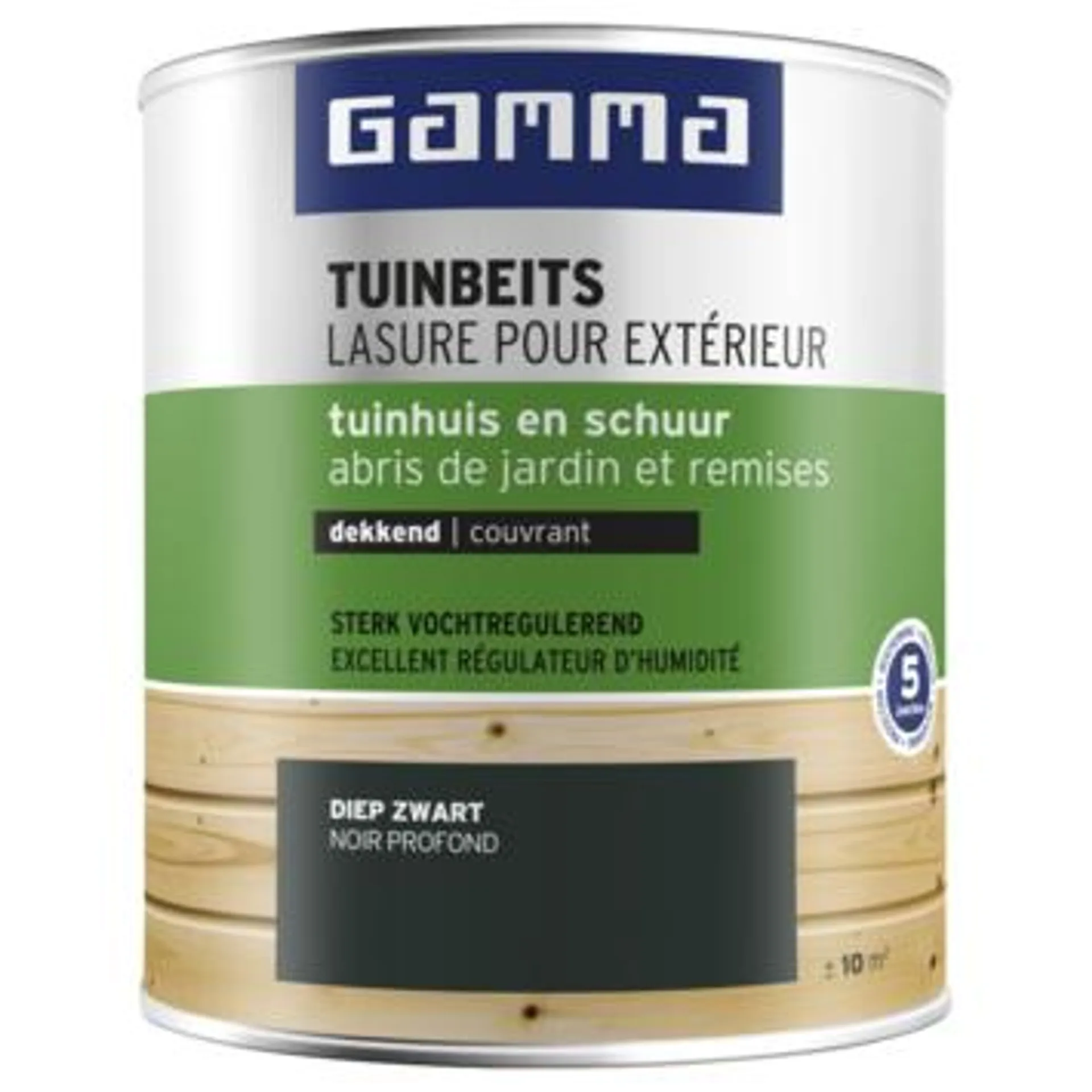 GAMMA tuinbeits tuinhuis & schuur dekkend RAL 9005 diep zwart 750 ml