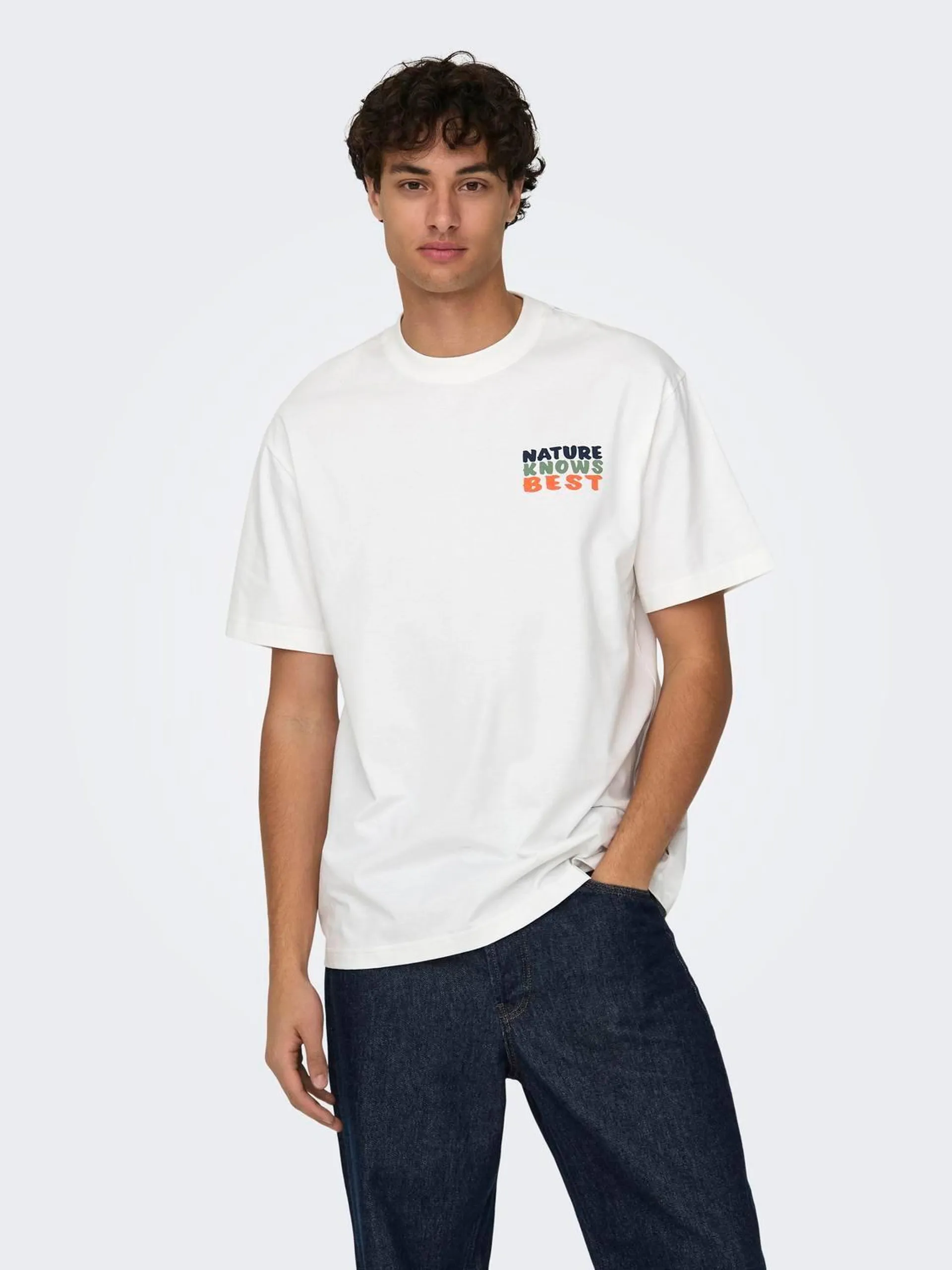 Relaxed fit O-hals T-shirts