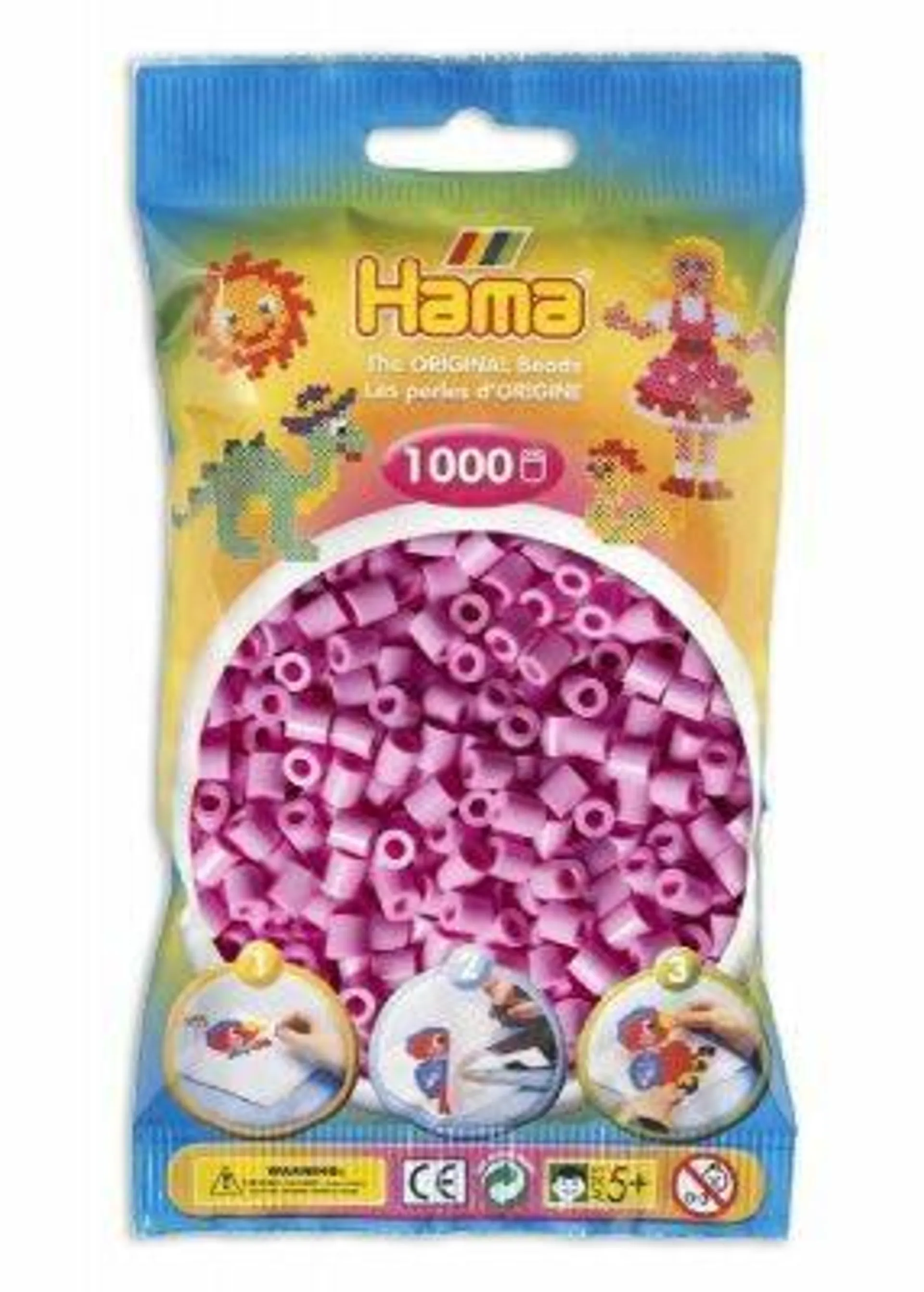 Hama Midi - strijkkralen - 1000 stuks - pastel pink 48