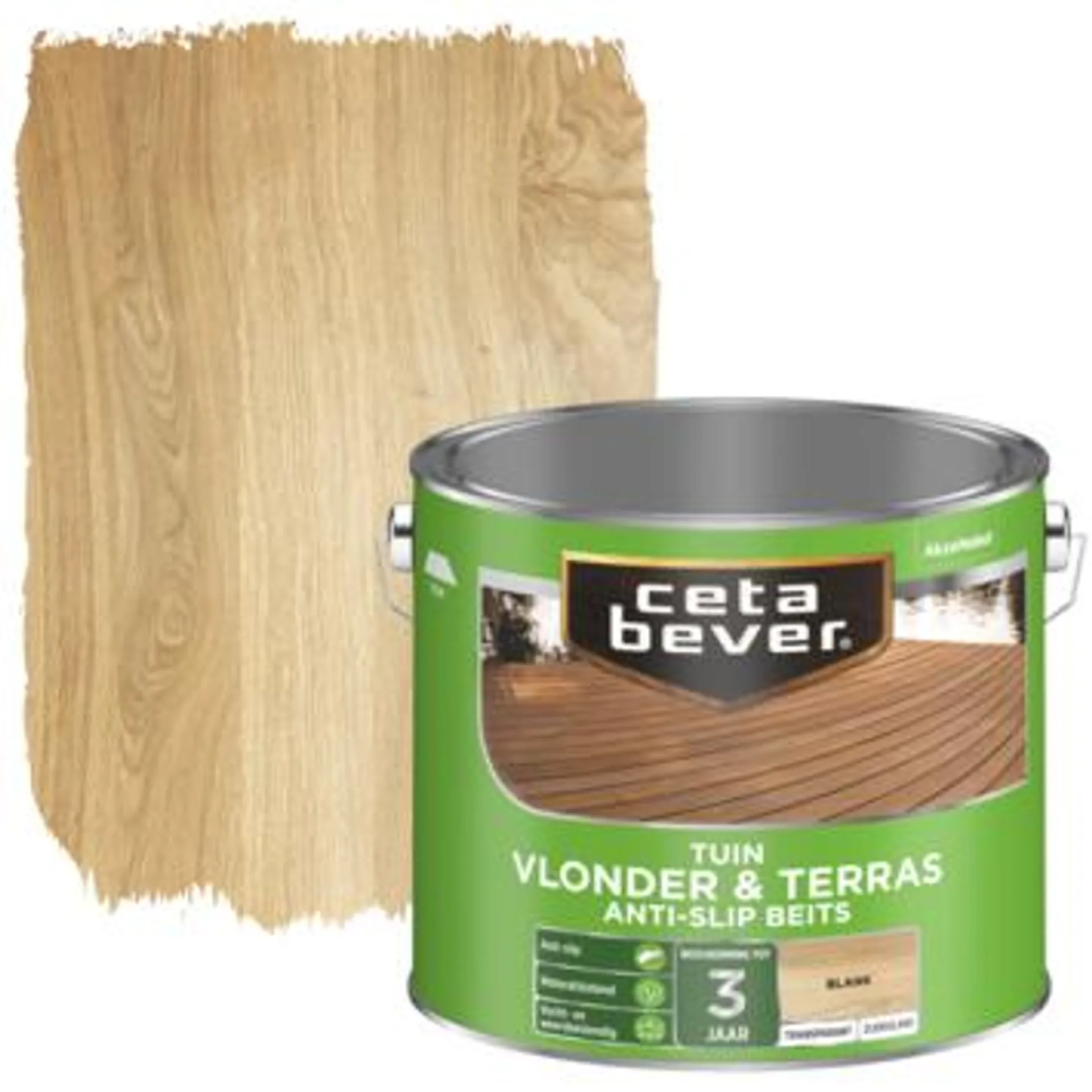 Cetabever tuinbeits vlonder & terras antislip transparant blank zijdeglans 2,5 l