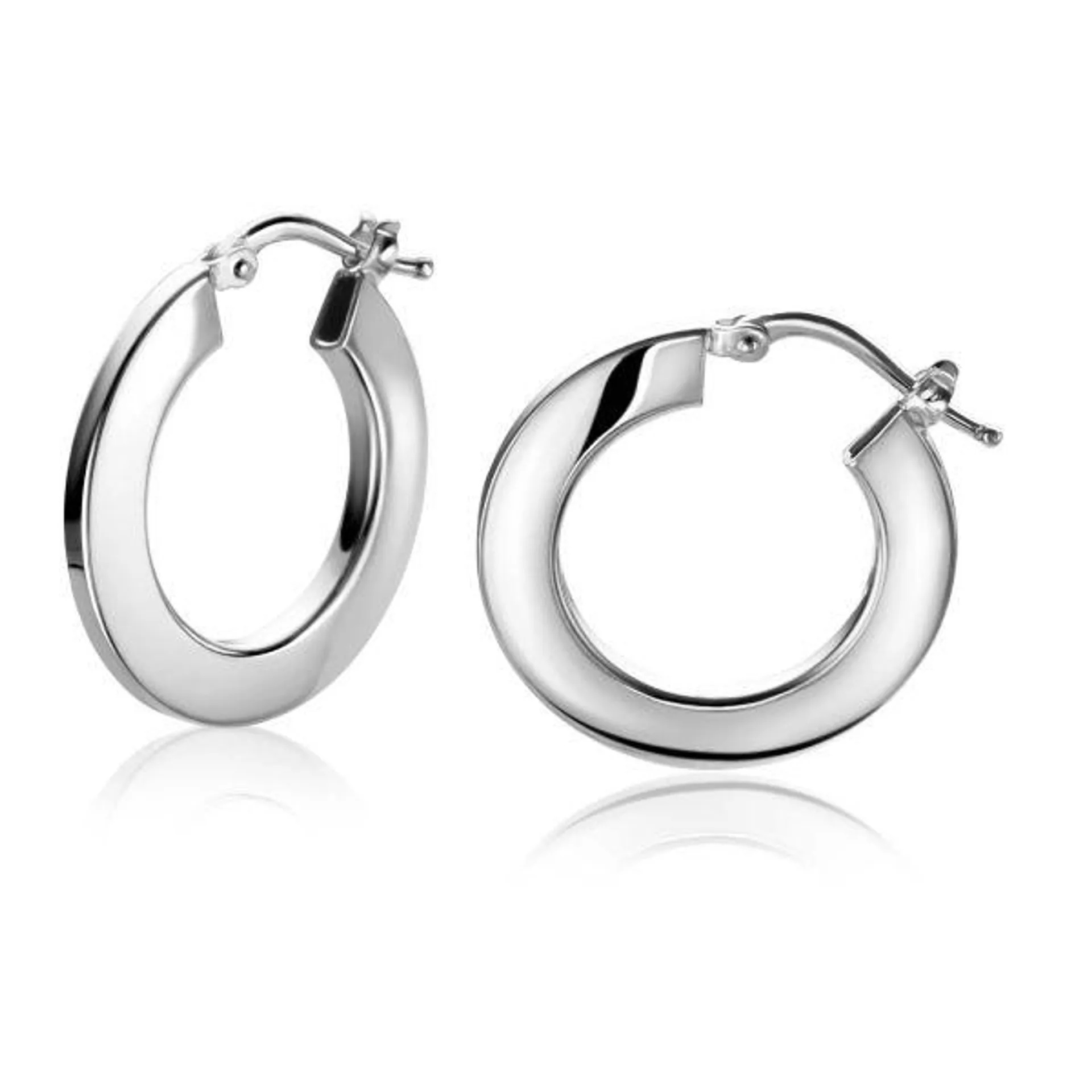 22mm ZINZI Sterling Silver Hoop Earrings with Trendy Tube 22x2mm ZIO-BF74