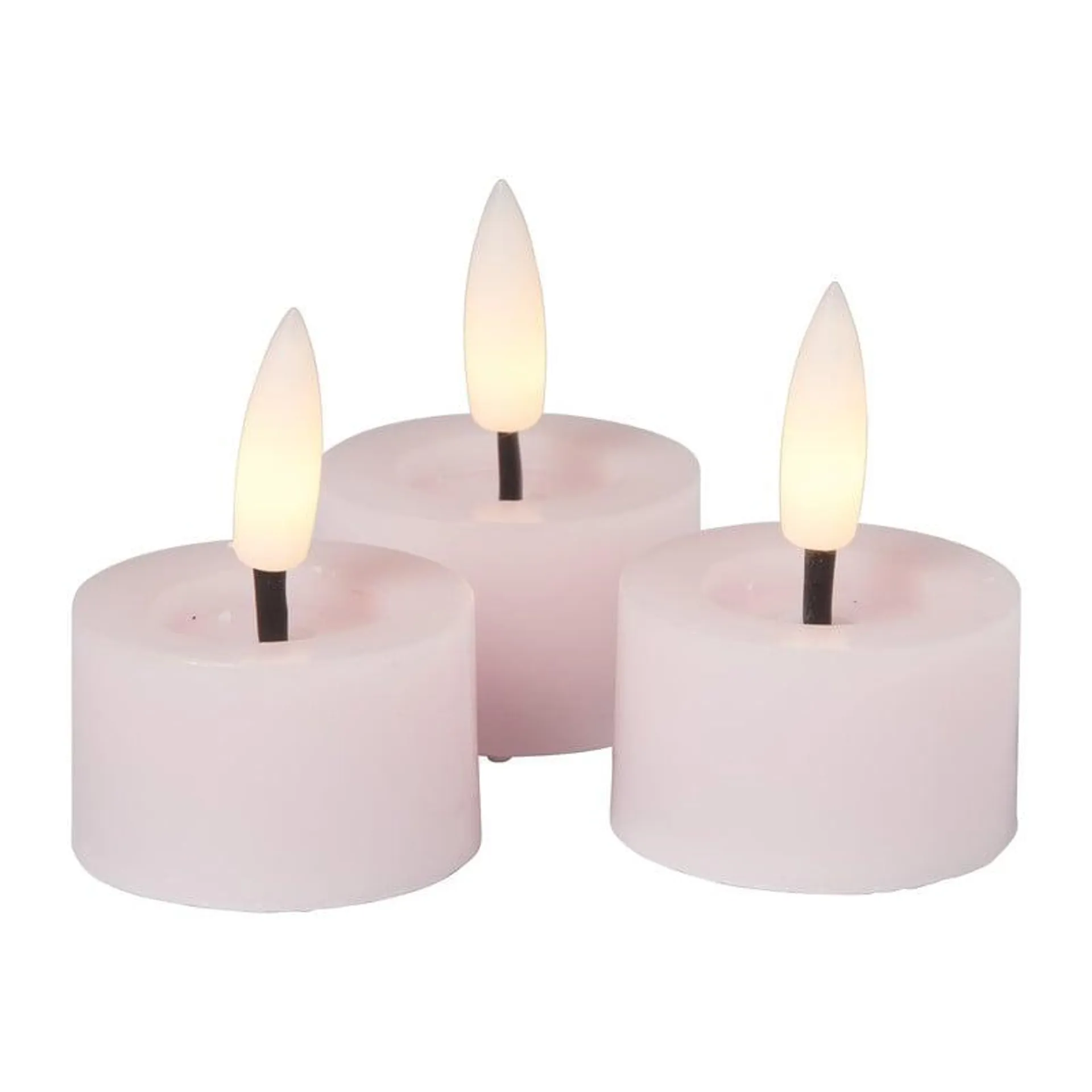 LED waxinelichten - roze - set van 3