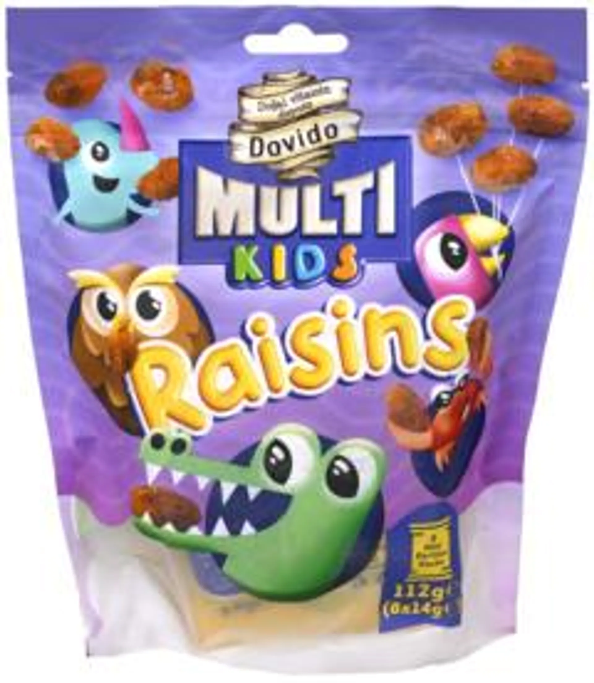 2 zakken Dovido Multi Kids Raisins 112g