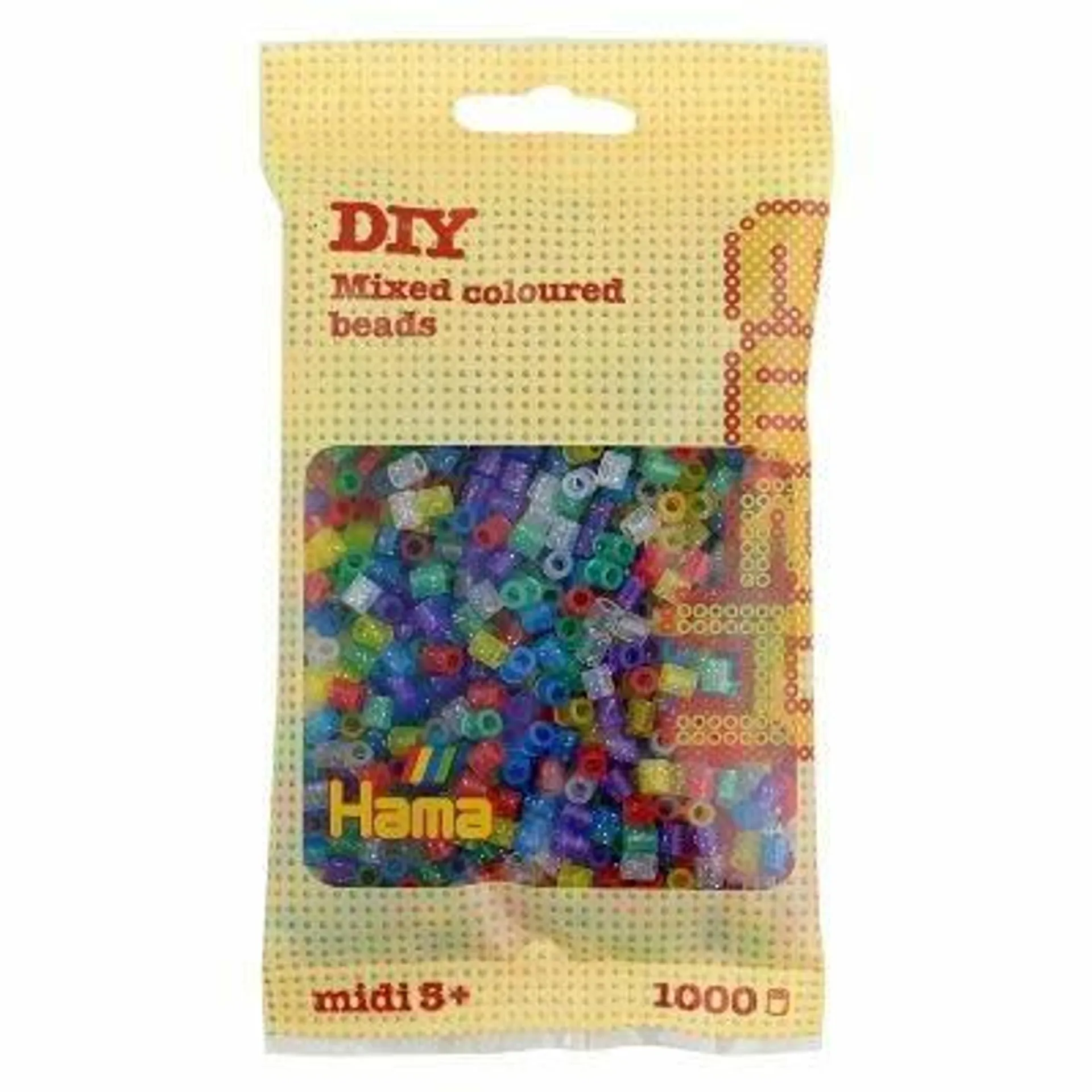 Hama Midi - strijkkralen - 1000 stuks - translucent glitter mix 54