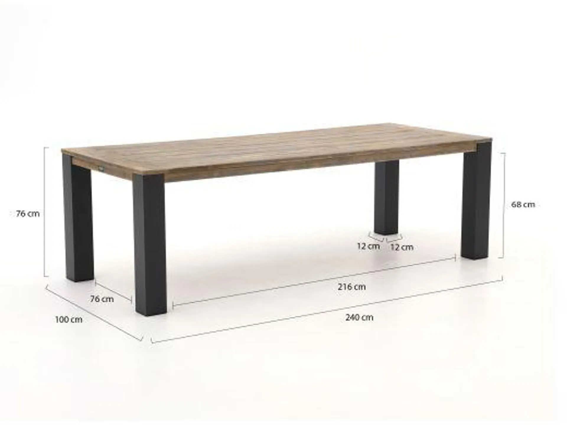 Bellagio Vezzano/ROUGH-X 240cm dining tuinset met bank 5-delig