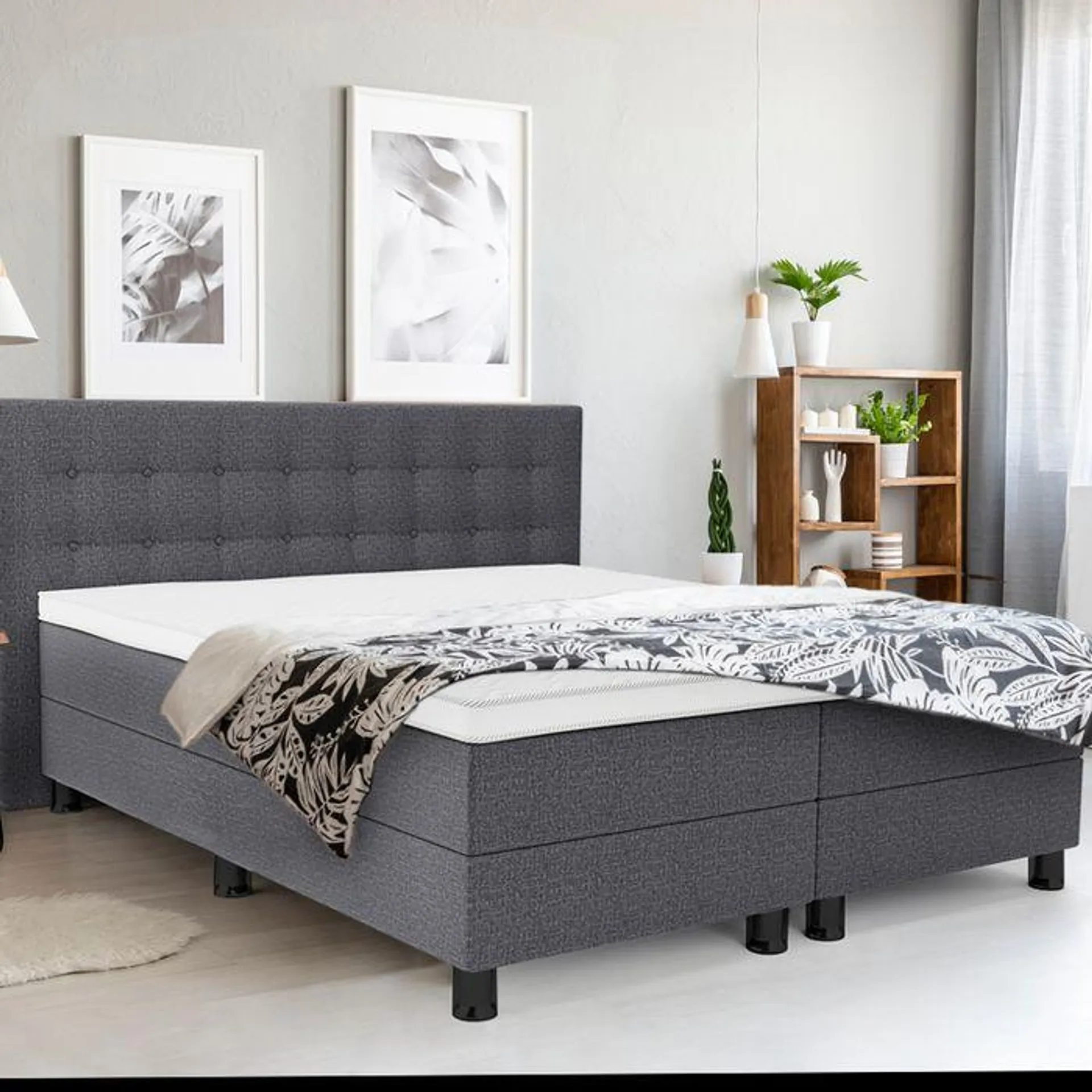 Aanbieding Boxspring Compleet Tymo - grijs