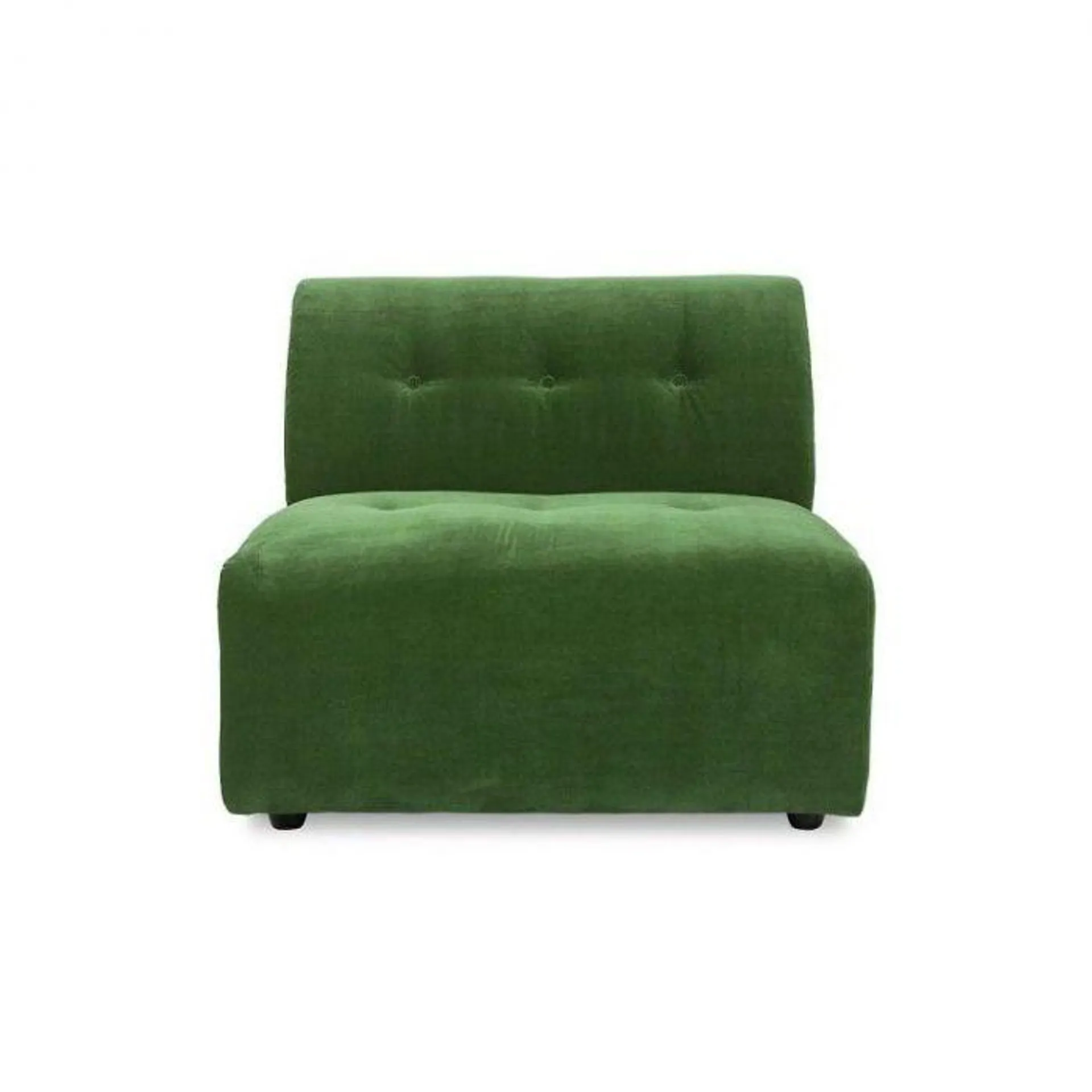 vint couch: element middle, royal velvet, green