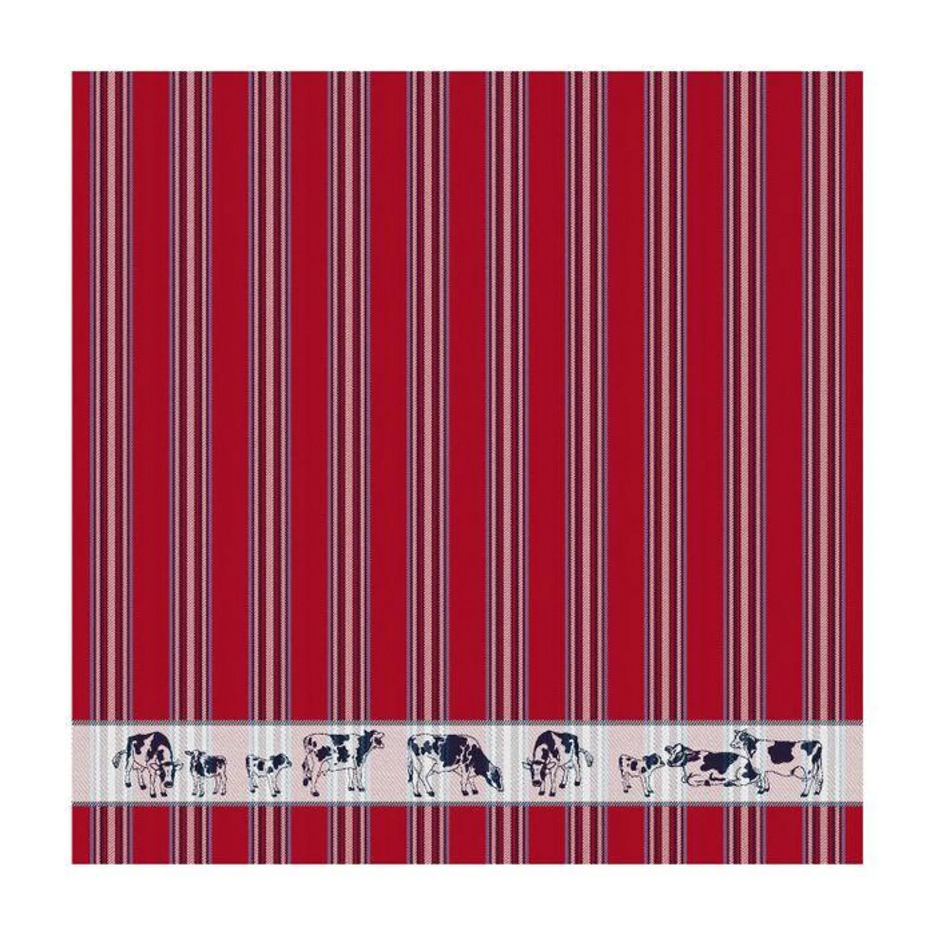 DDDDD Theedoek Friesian 60x65cm - red - set van 6