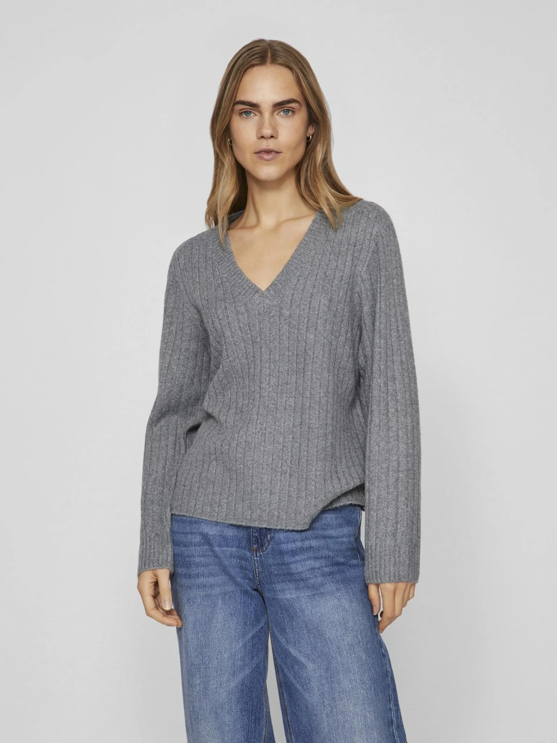 VISTELLE Pullover - Medium Grey Melange