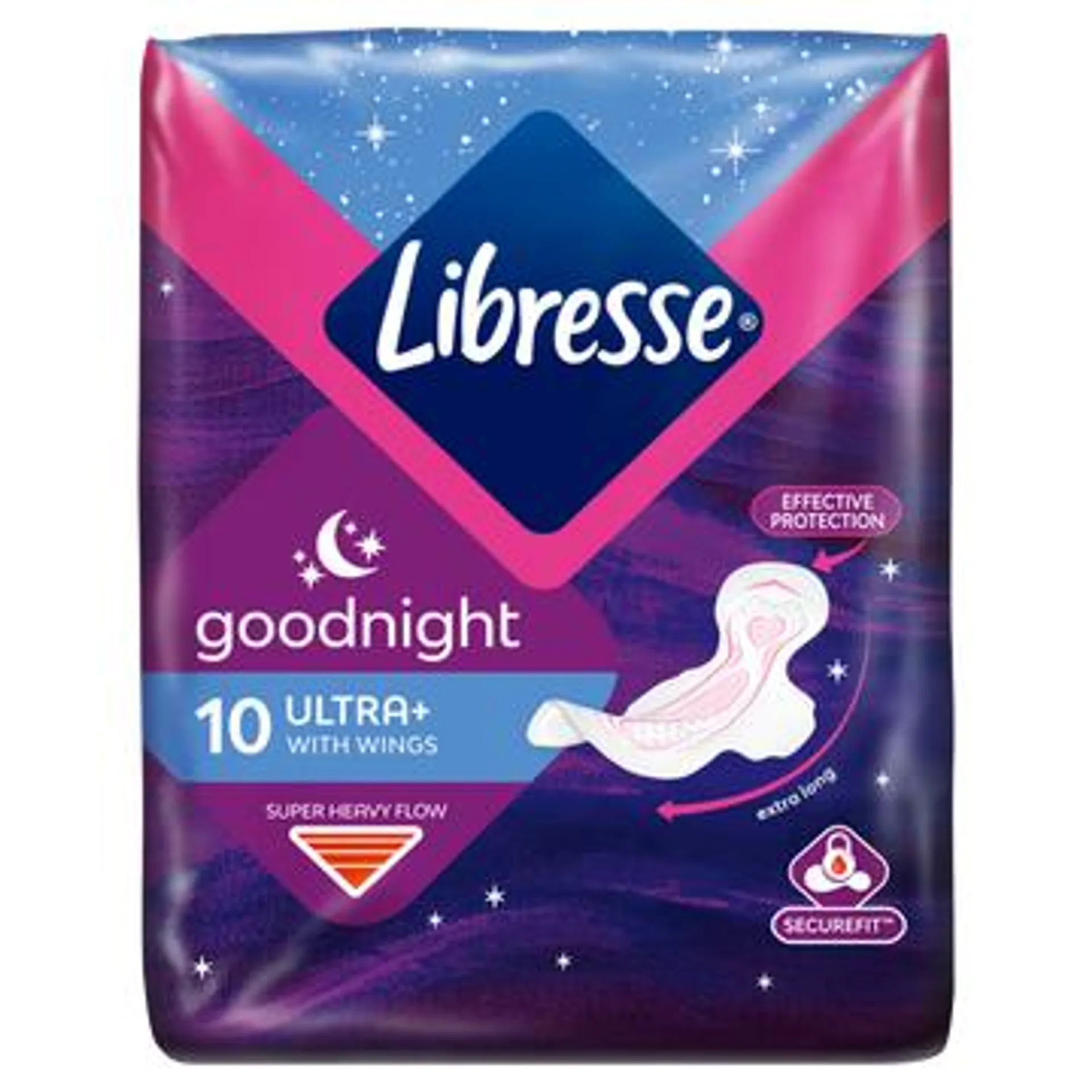 Libresse Ultra Thin Goodnight Wings Maandverband 10 Stuks