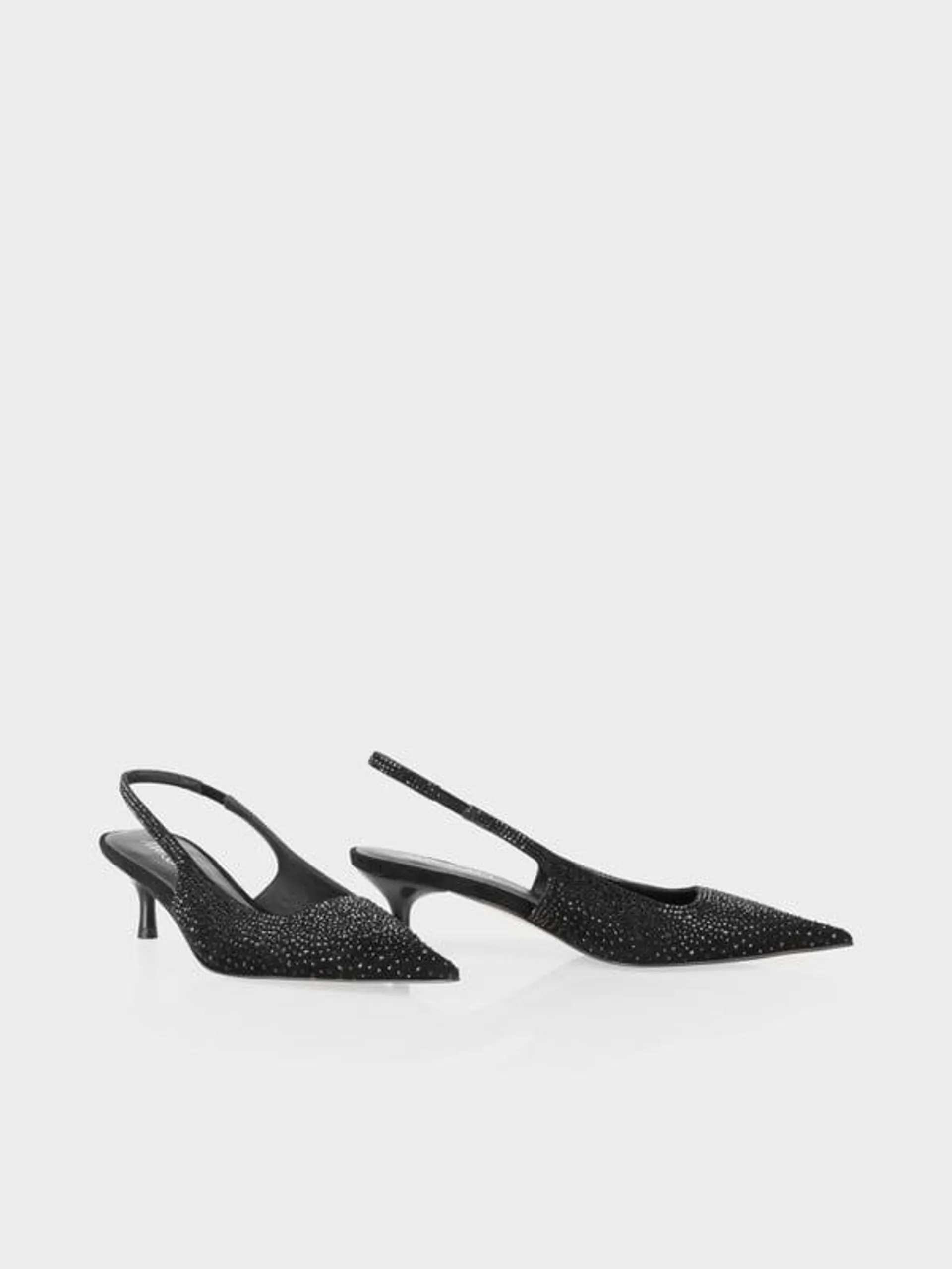 Slingback pumps met kristallen