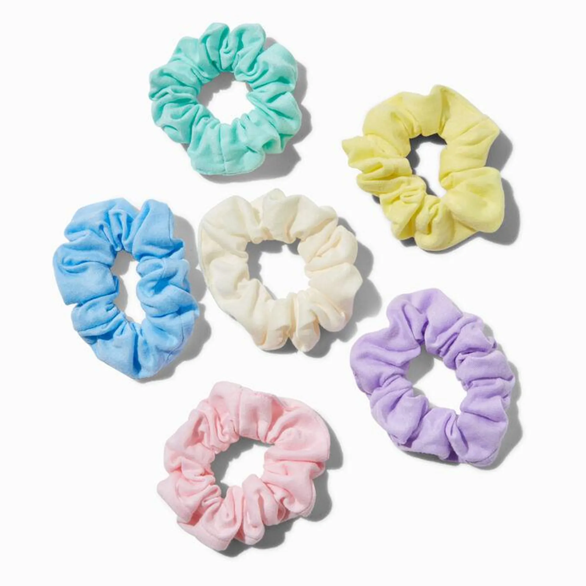 Mixed Pastels Hair Scrunchies - 6 Pack