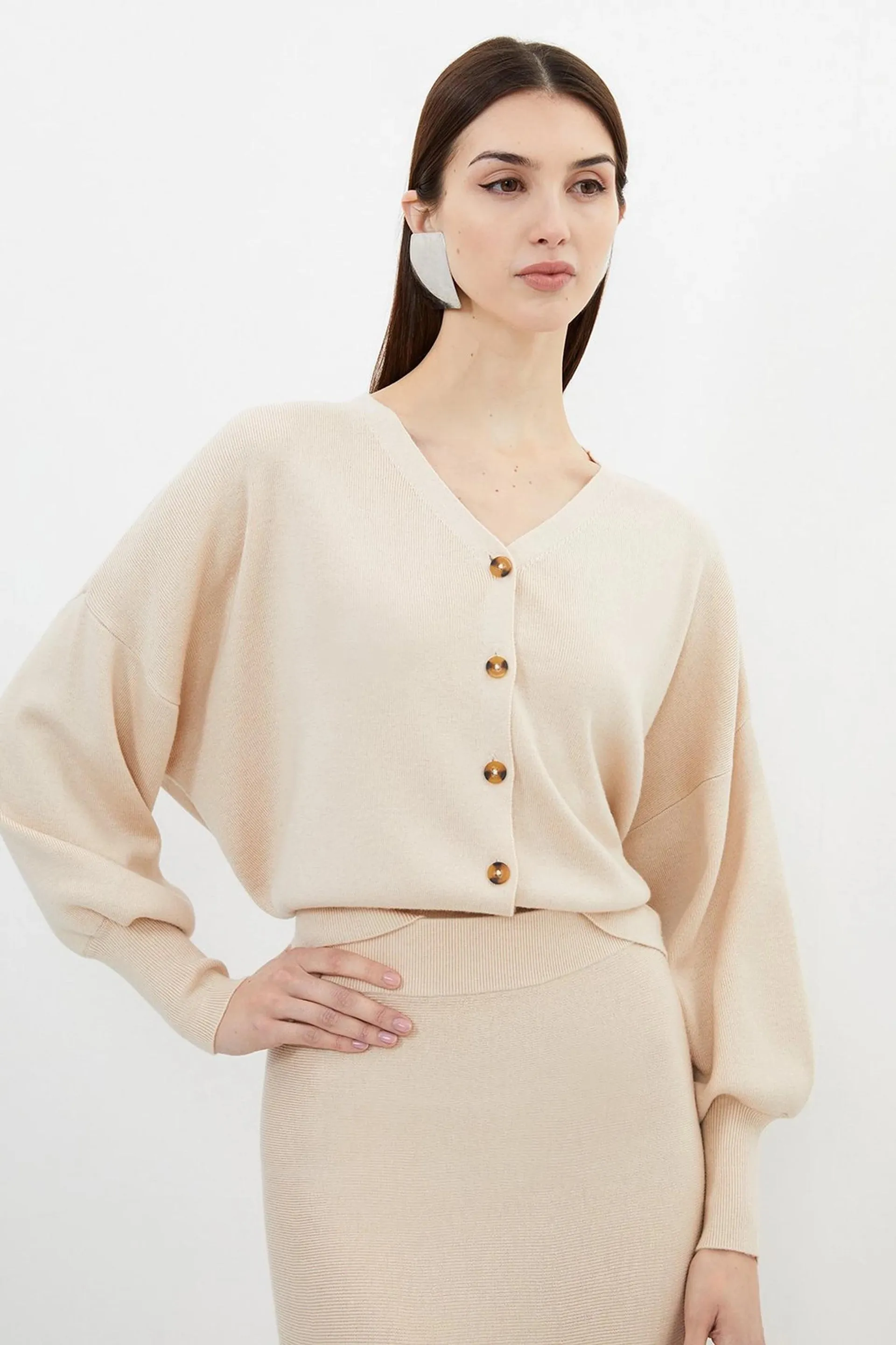 Premium Wool Button Through Knit Cardi