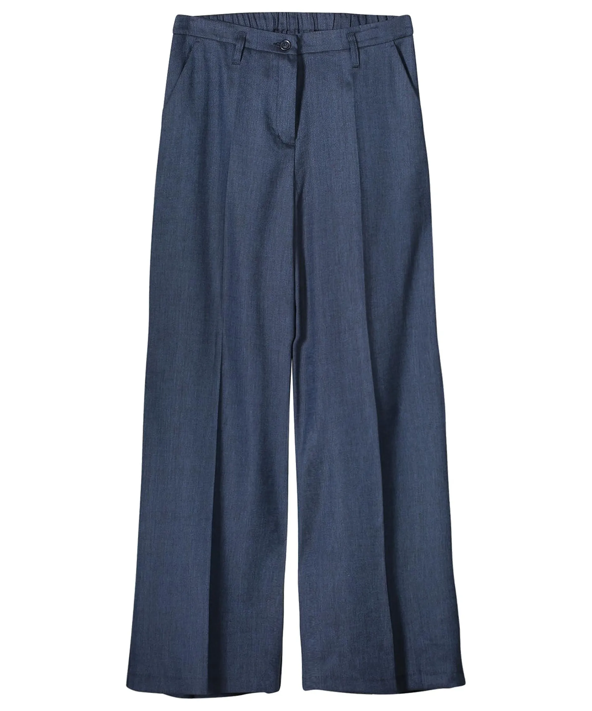 Summum linnenmix wide leg broek denimlook