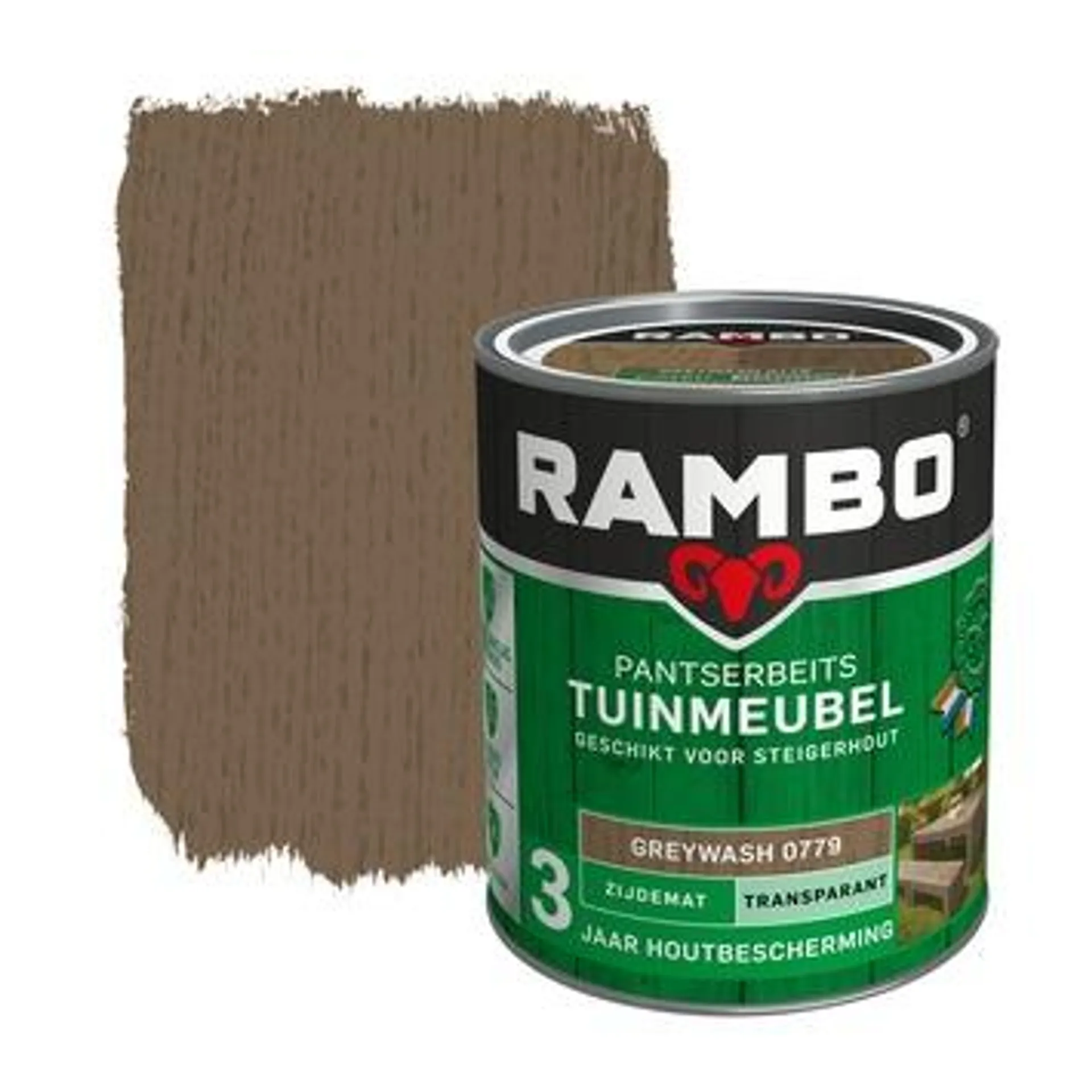Rambo Pantserbeits Tuinmeubel zijdemat greywash transparant 750 ml