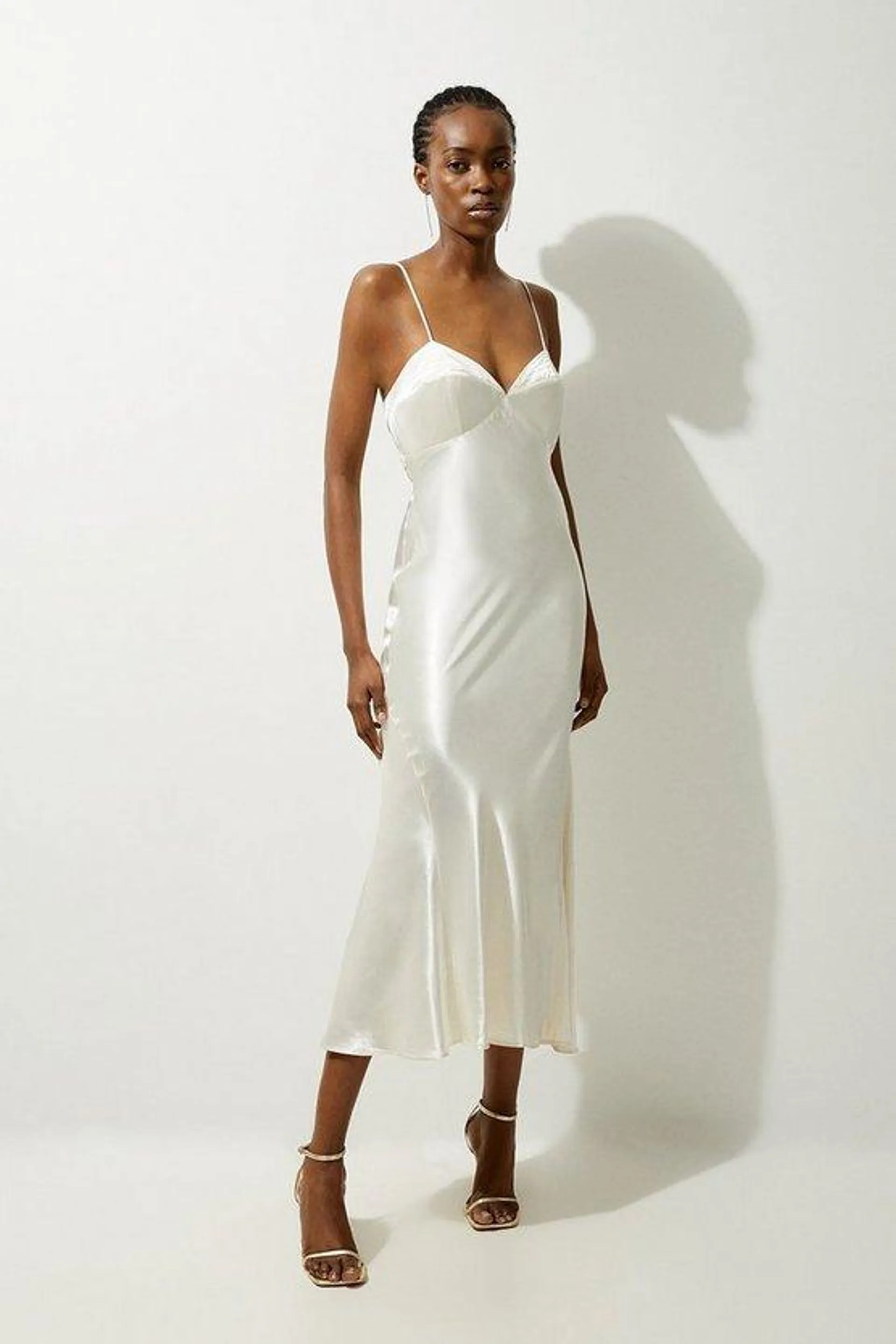 Viscose Satin Woven Slip Maxi Dress