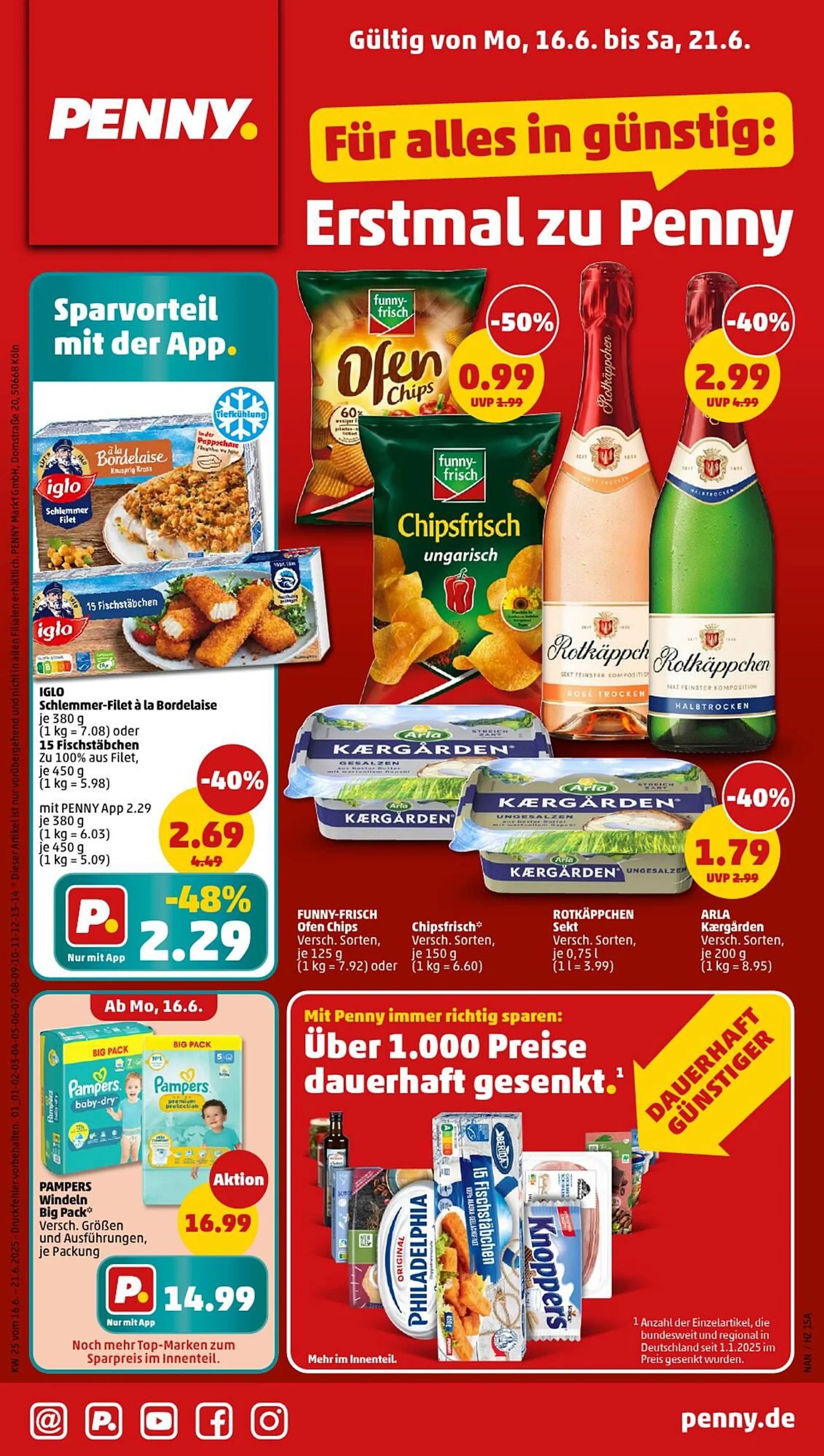 PENNY DE folder van 16 juni tot 21 juni 2025 - Folder pagina 1