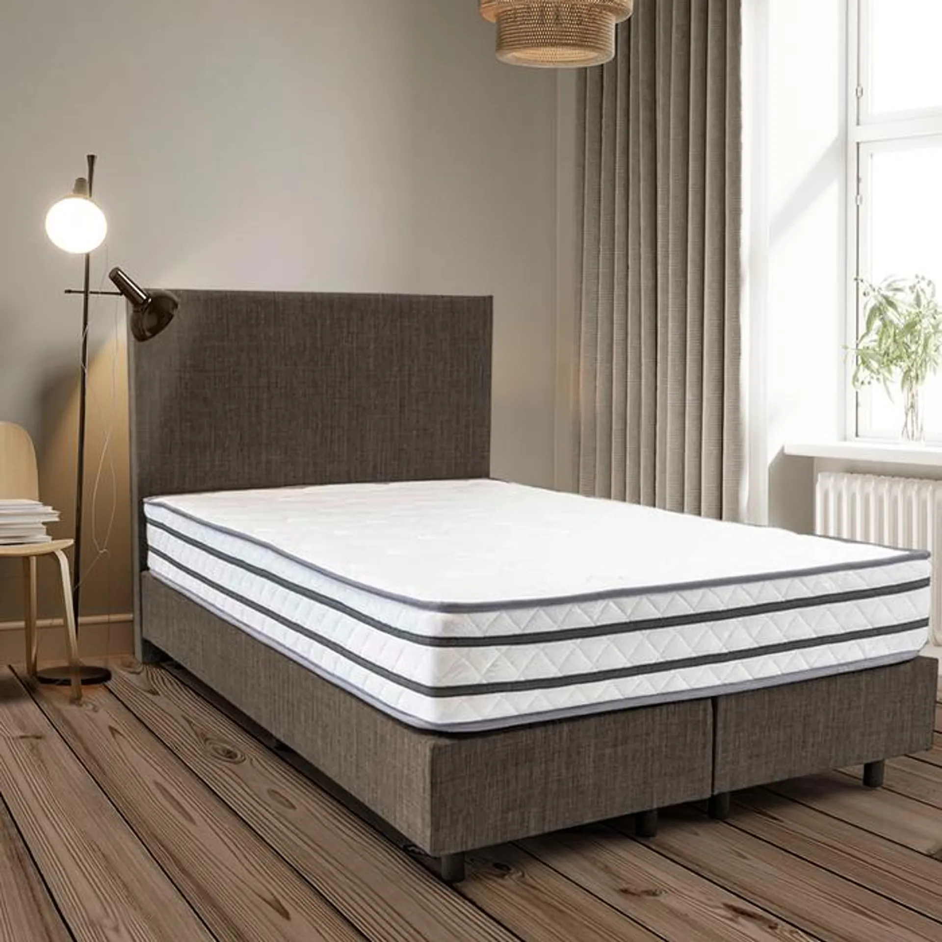 Aanbieding Boxspring Robinson Compleet - beige 120x200cm