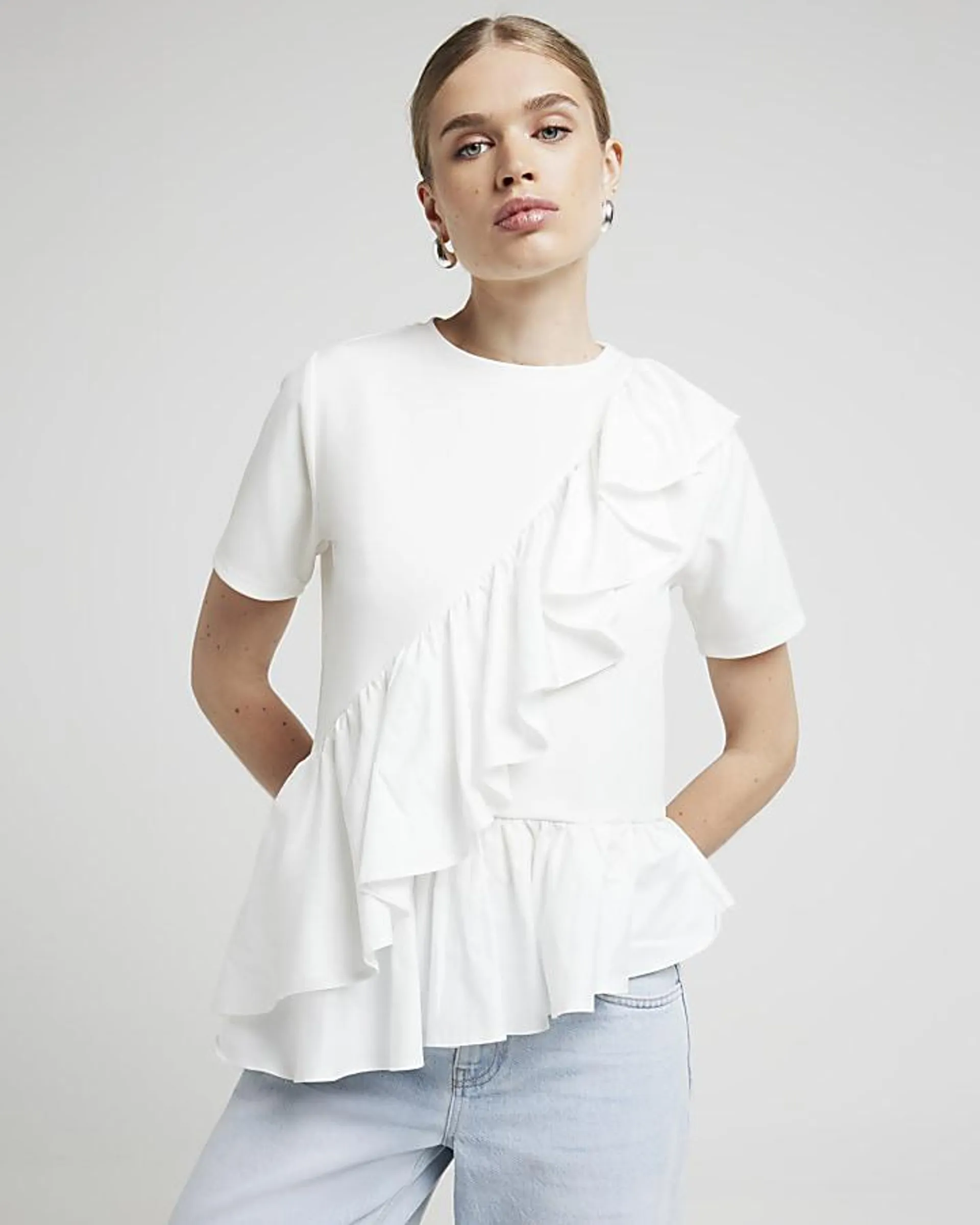 White frill t-shirt