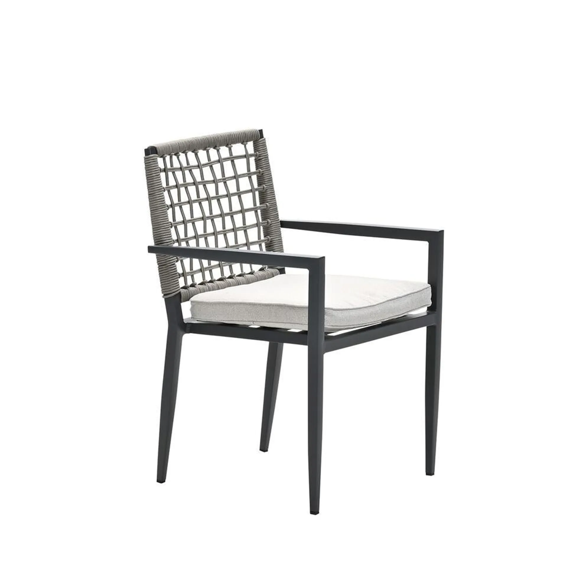 Garden Impressions Florance dining fauteuil - carbon black -rope taupe