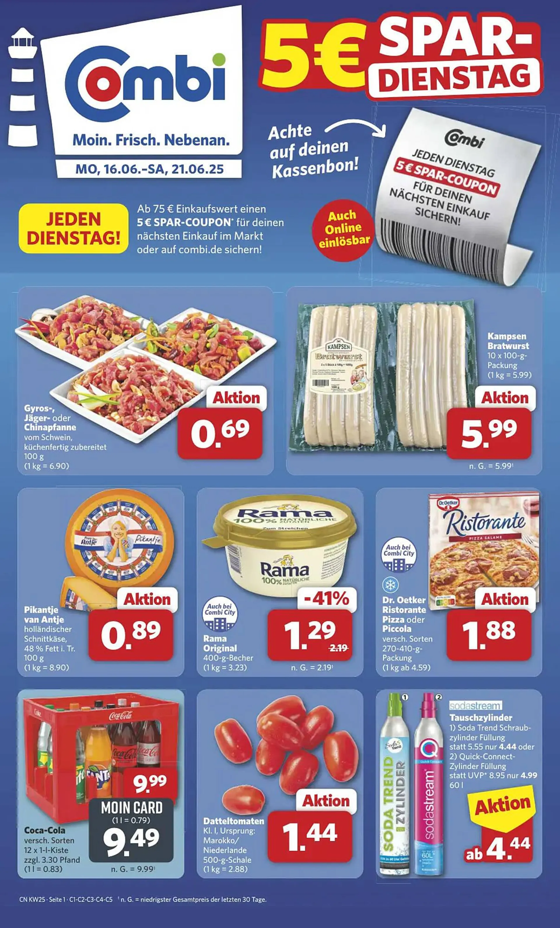 Combi Markt DE folder van 16 juni tot 21 juni 2025 - Folder pagina 1