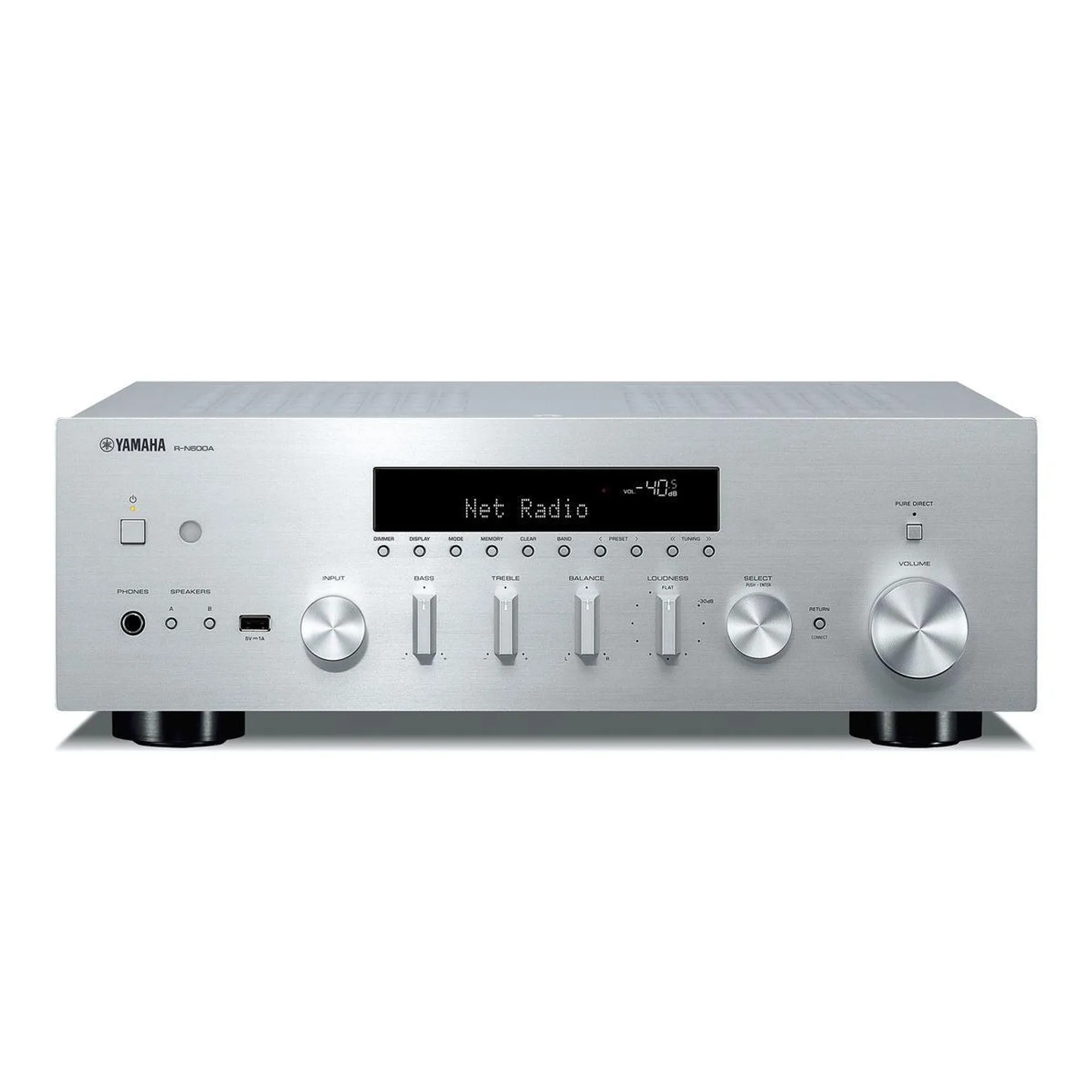 Yamaha RN600A ZILVER Netwerk receiver met MusicCast met 70,= cashback via Yamaha