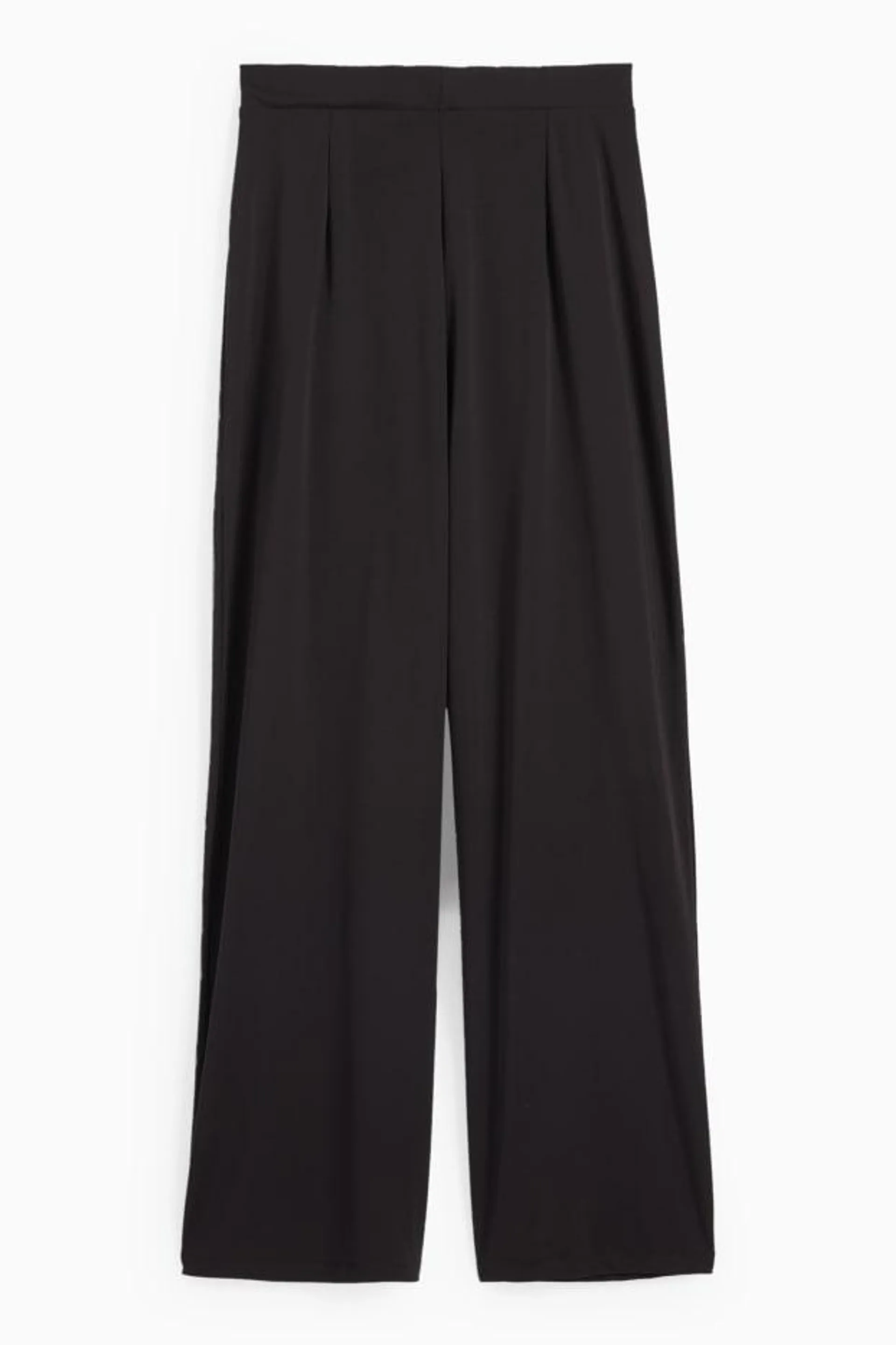 Jersey trousers - high-rise waist - wide leg