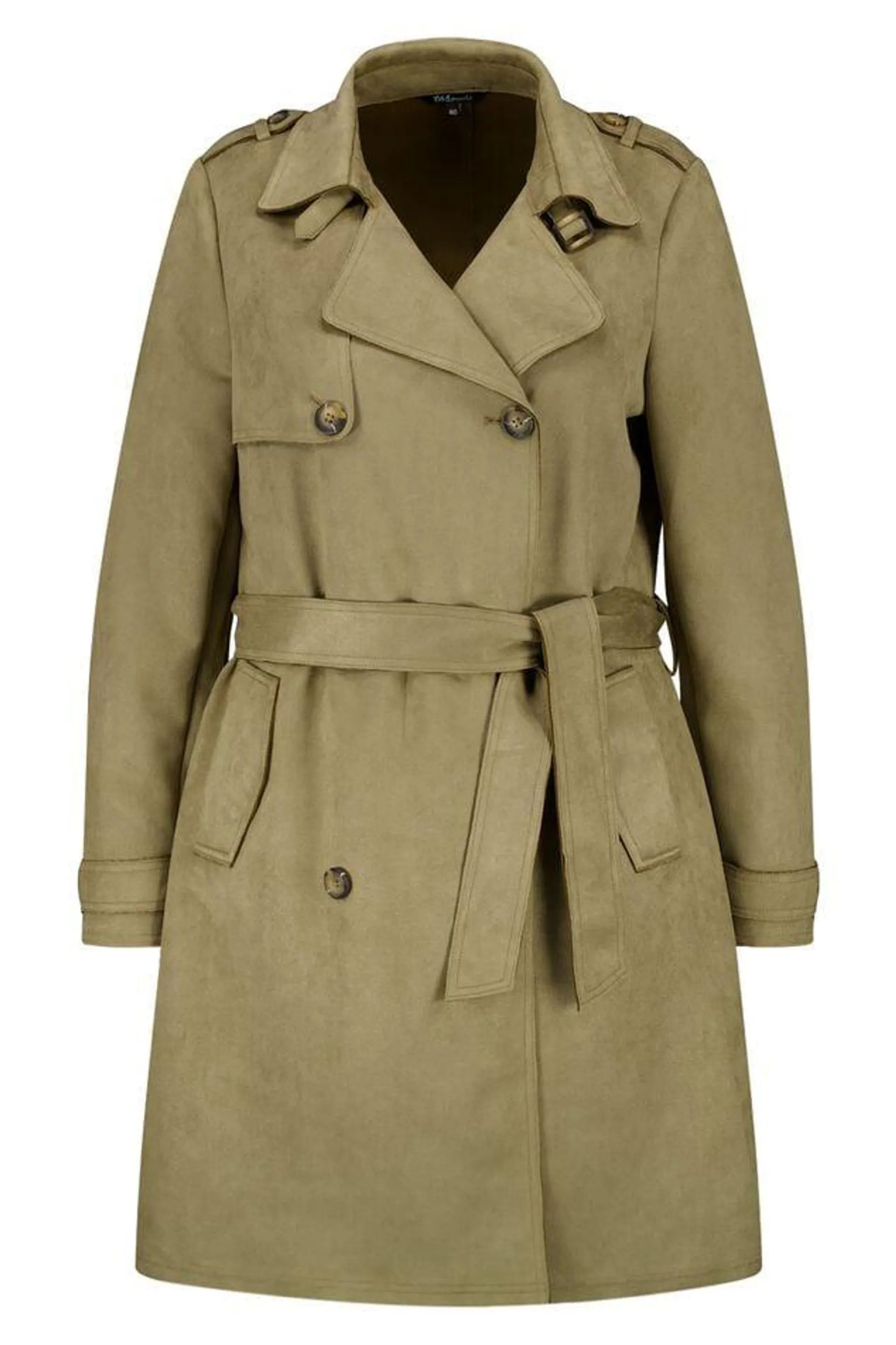 Suedine trenchcoat