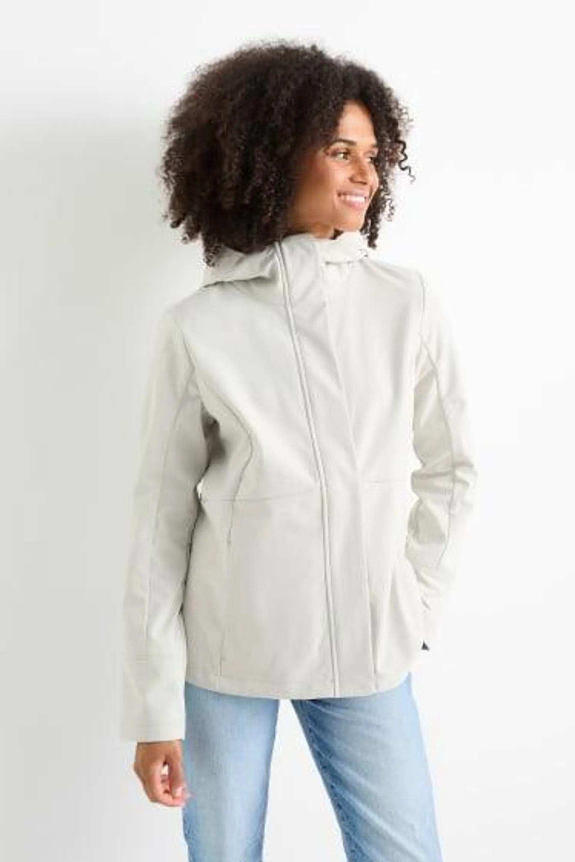 Softshell jacket with hood - water-repellent - 4-Way Stretch