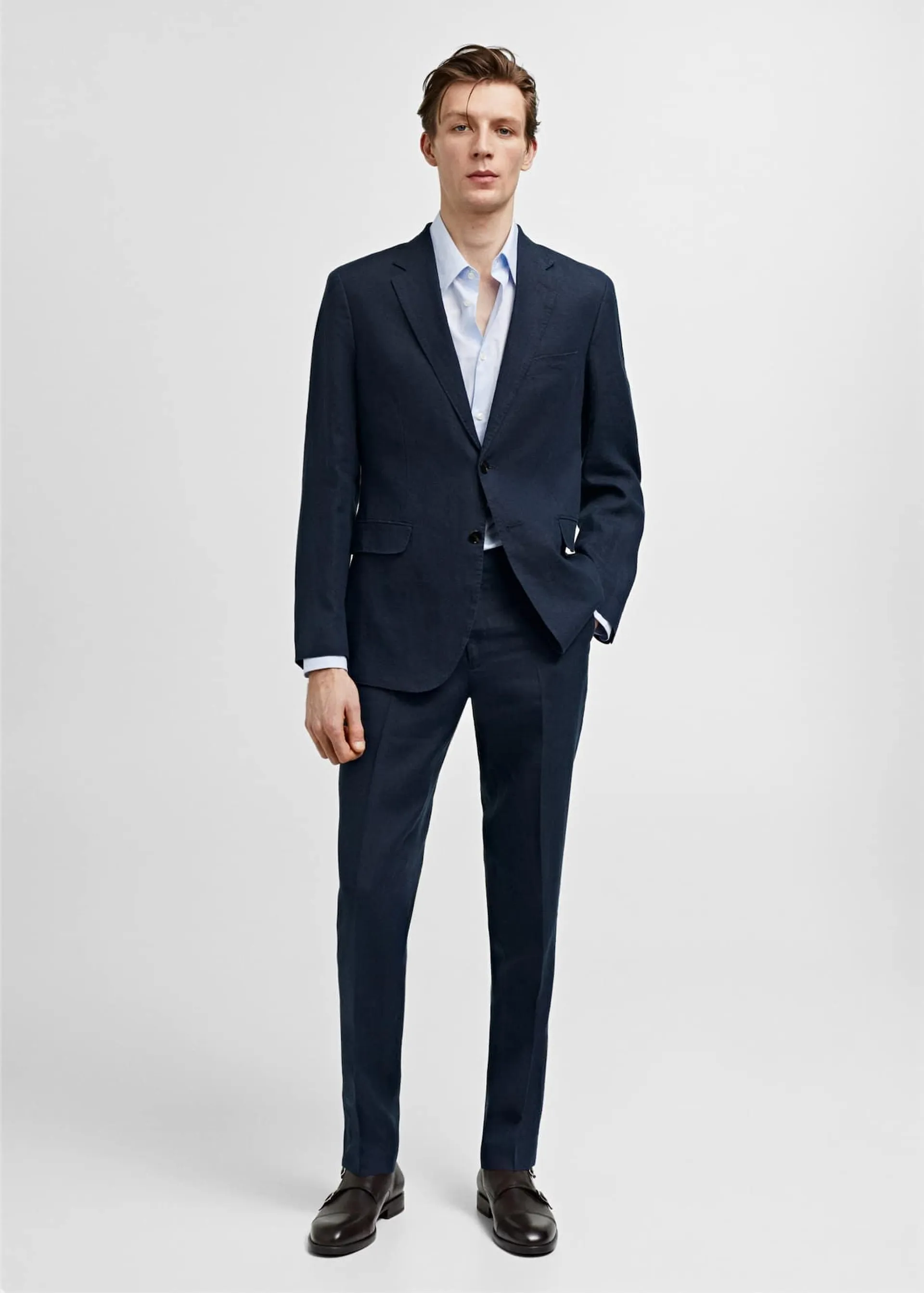 Oblekové sako slim fit 100% len