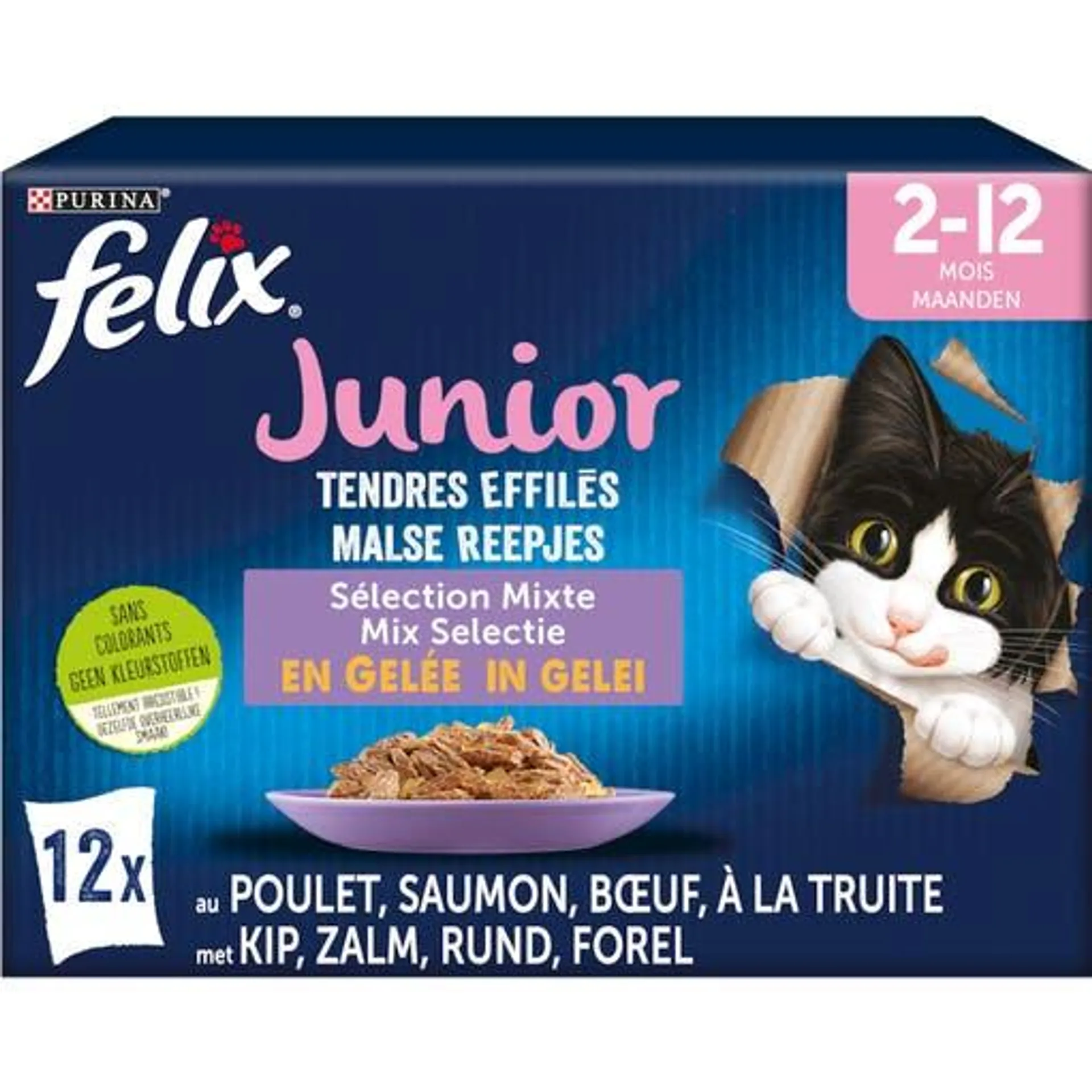 Natvoer voor kittens malse reepjes Junior 85 g