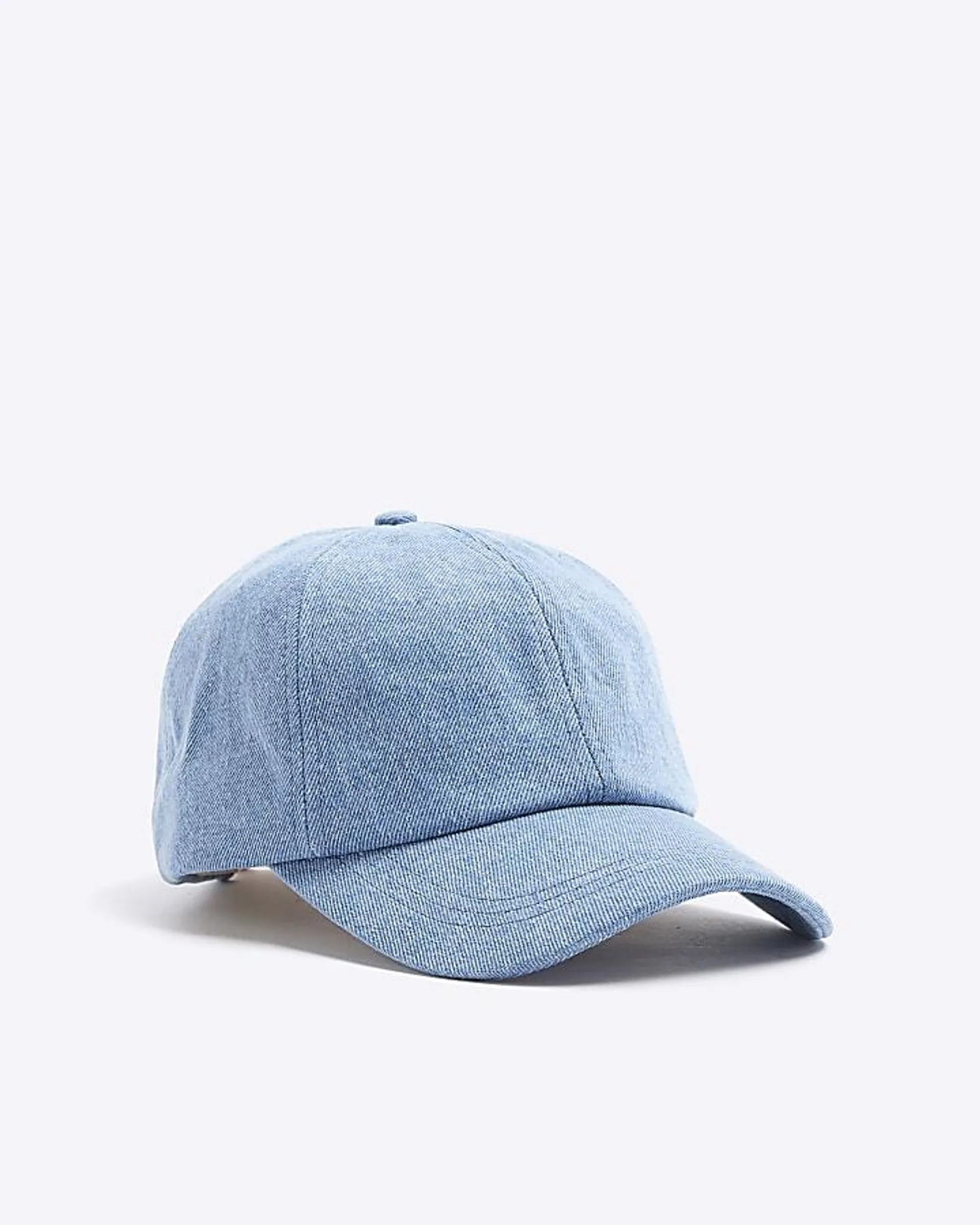 Washed blue denim cap