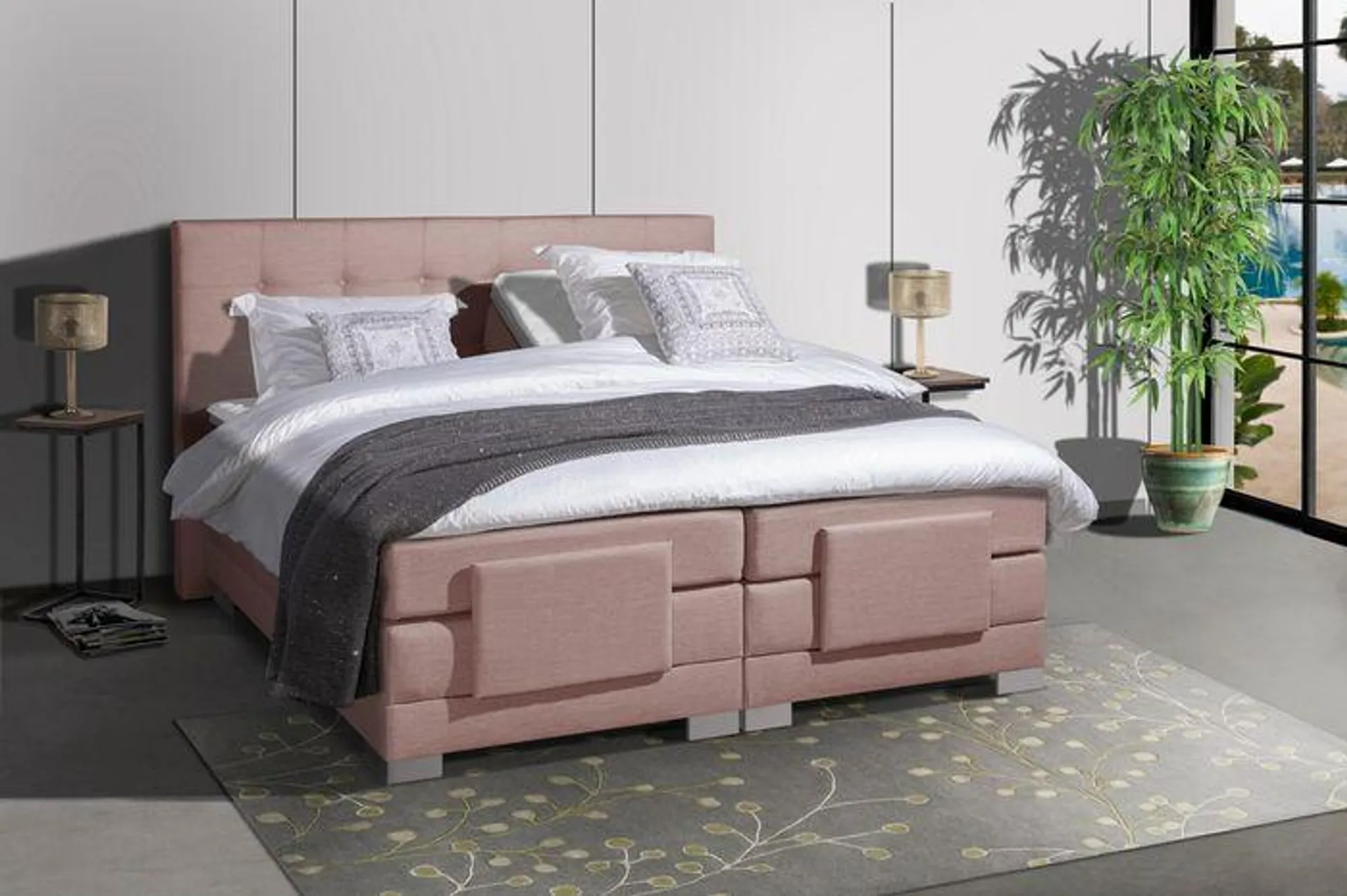 Mörgenn Elektrische Boxspring Nauplion Compleet - oud roze