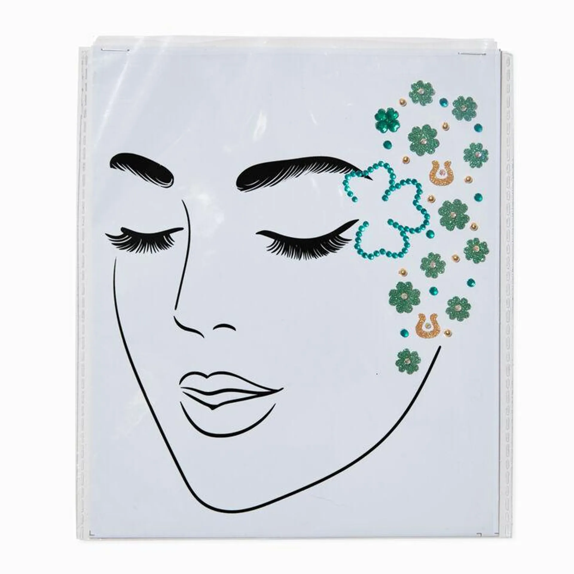 Glitter Shamrock Face Stickers