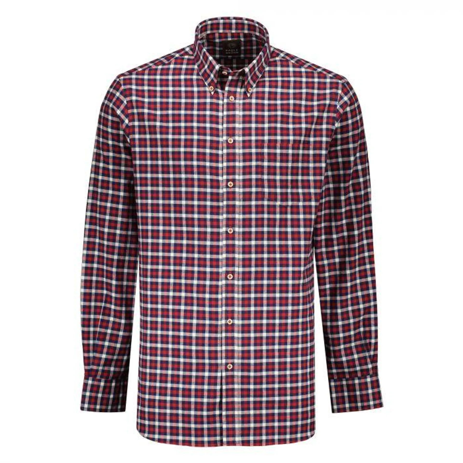 Button Down Flannel Overhemd Rood