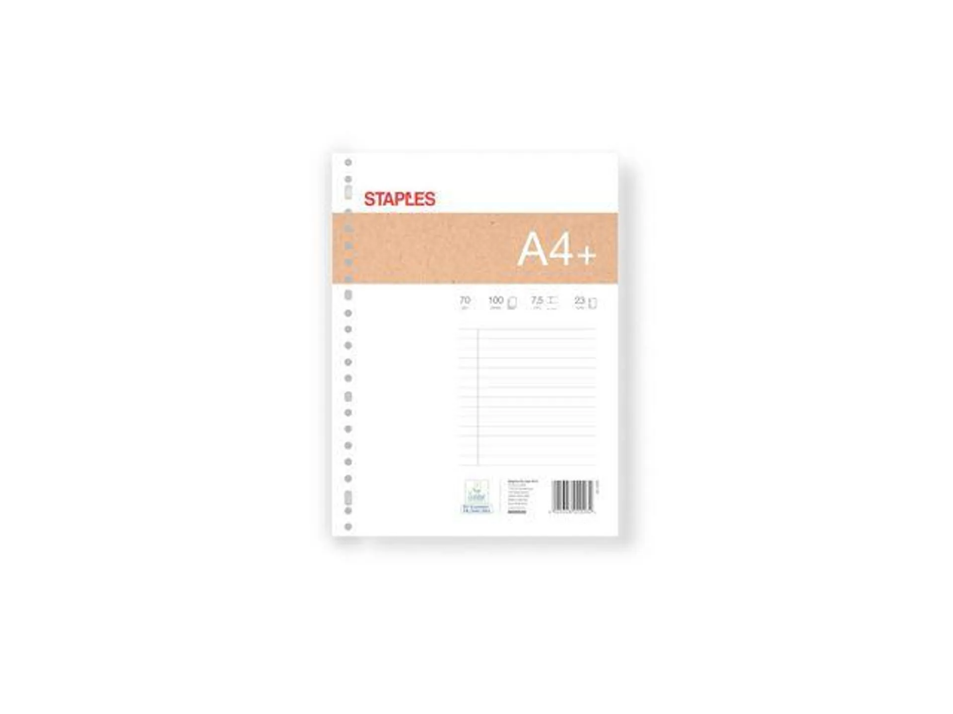 Staples Interieurpapier A4 70 g/m² 23-gaats Gelinieerd Wit