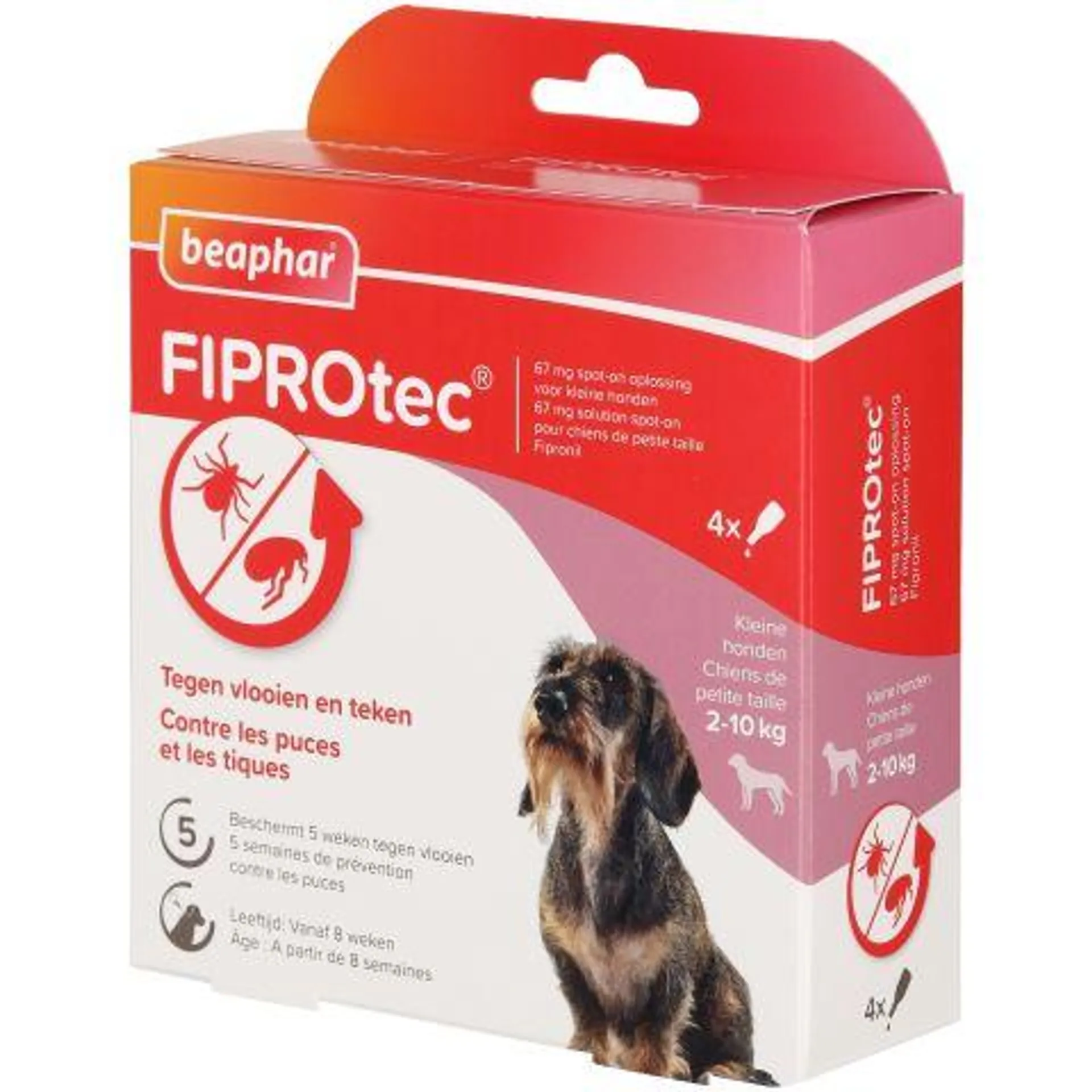 Beaphar Fiprotec Pipet - Anti Vlooien en teken - Hond - 2-10kg - 4 stuks