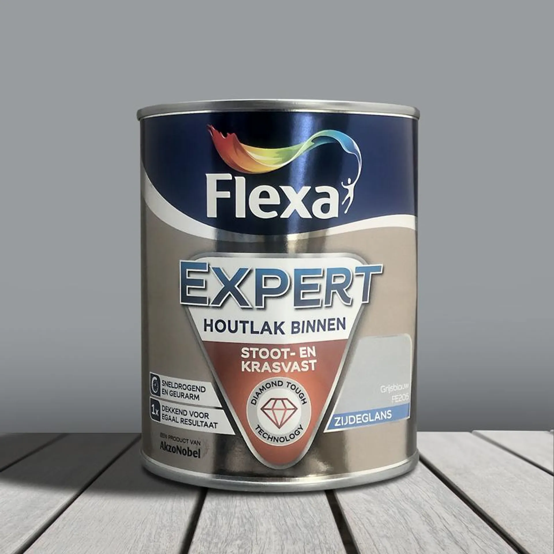 Flexa Expert Houtlak Binnen Zijdeglans Grijsblauw