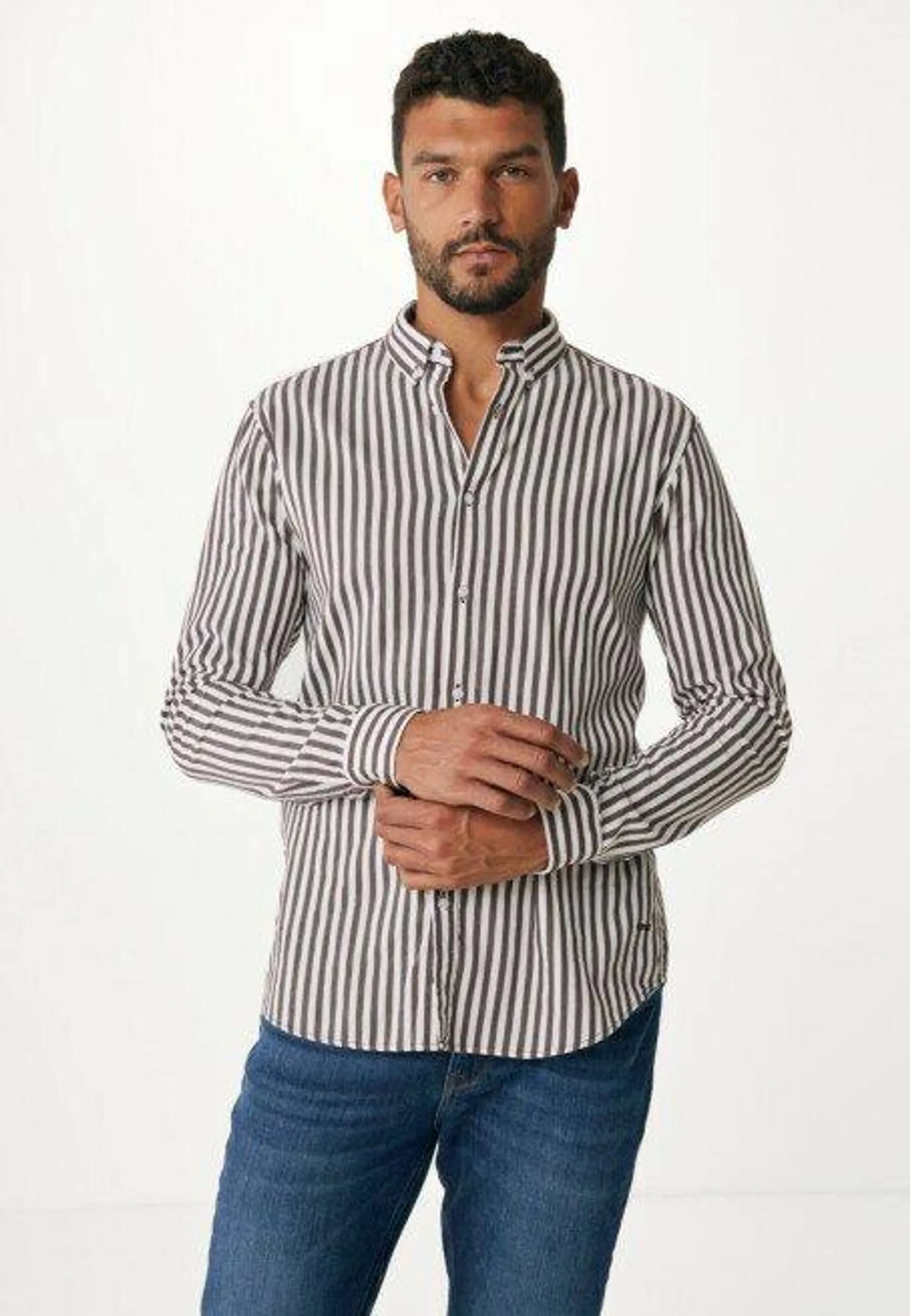 Geweven shirt Bordeaux