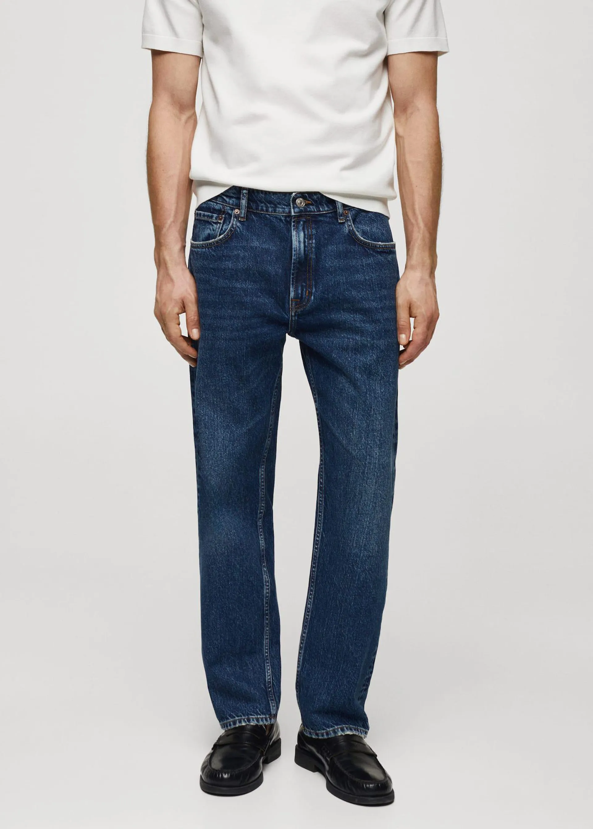 Regular-fit jeans met donkere wassing