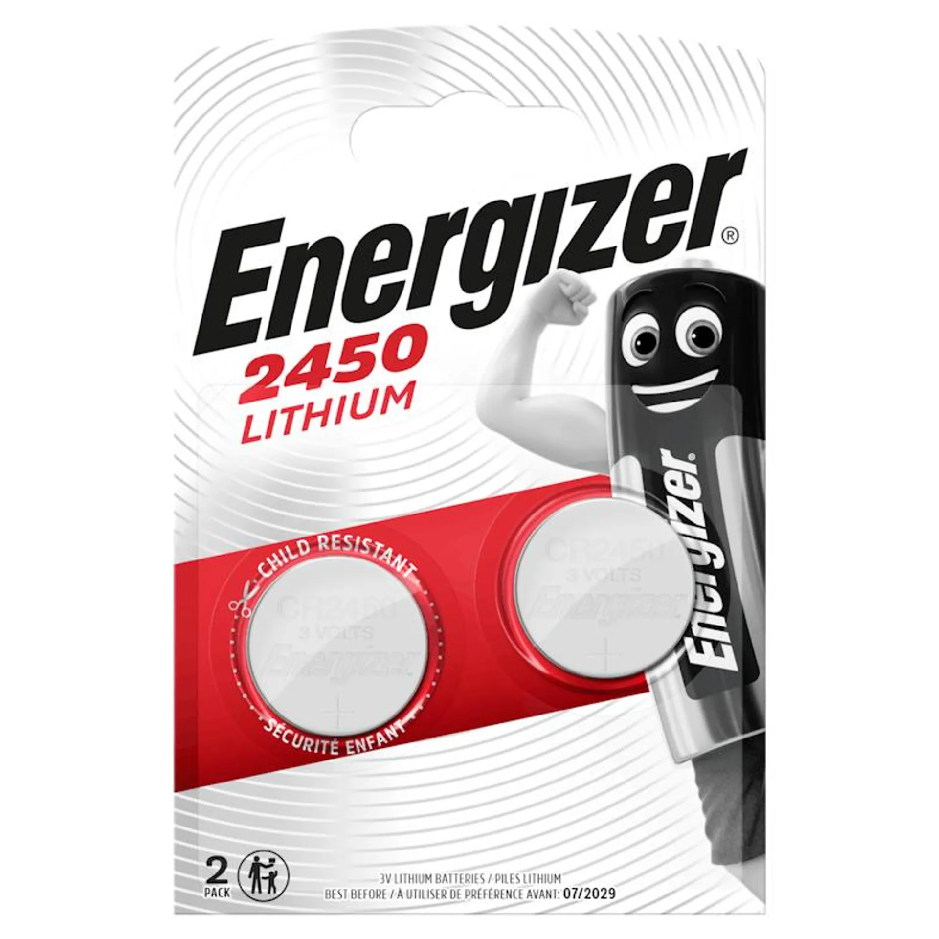 Energizer Platte Lithium Batterijen 3V - Cr2450 (2 Stuks)