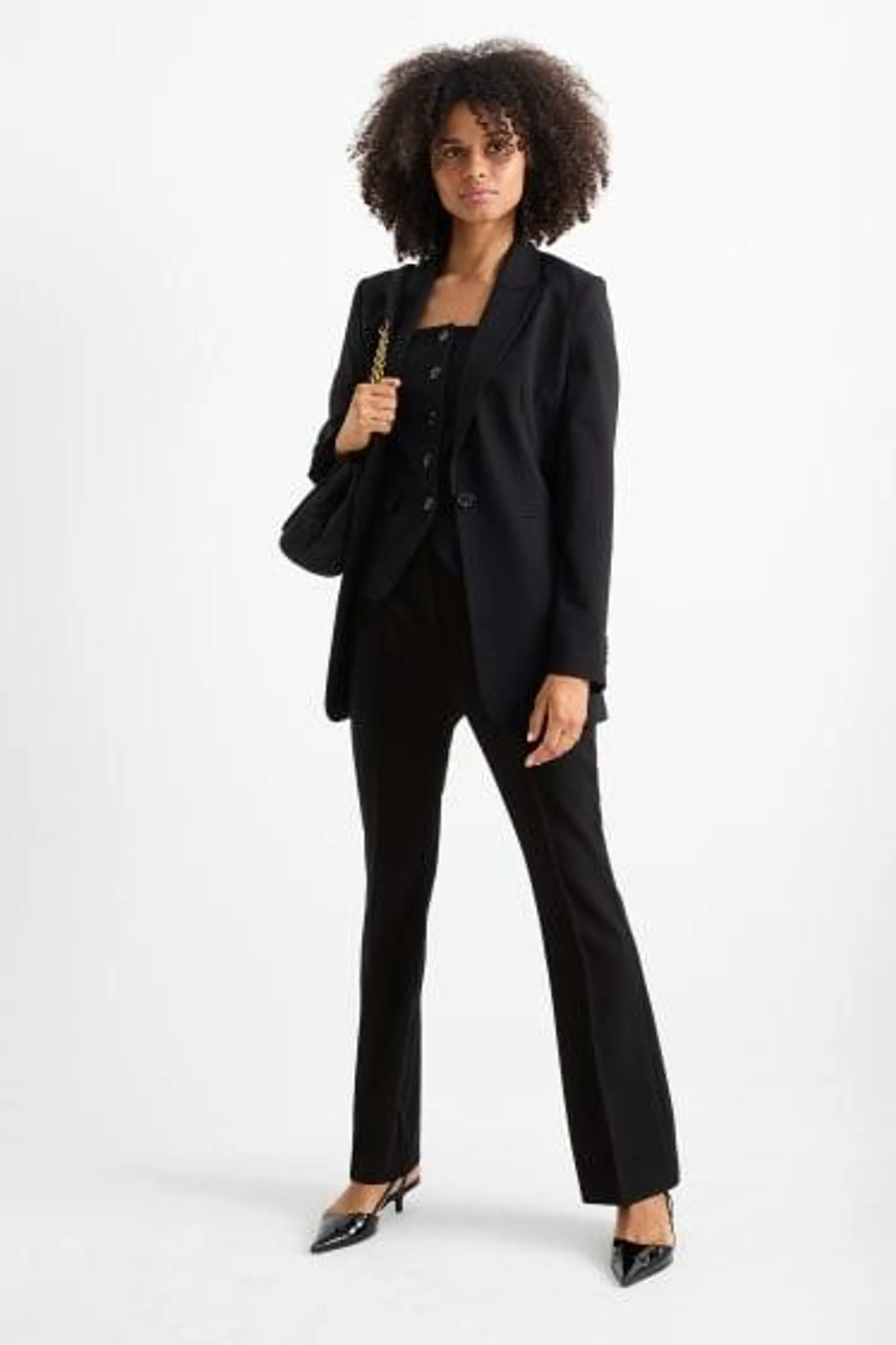 Business trousers - high waist - flared fit