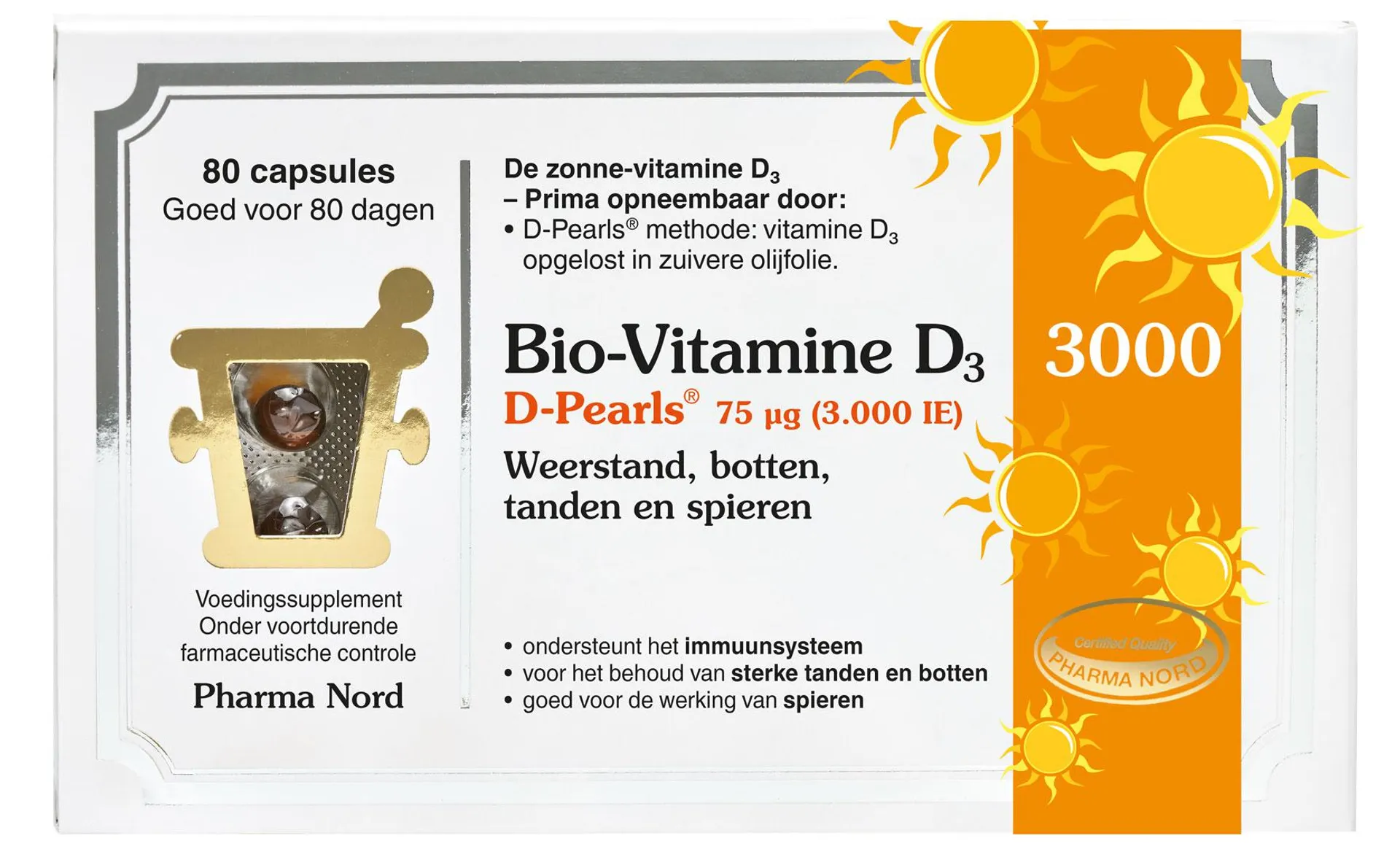 Pharma Nord Bio-Vitamine D3 3000IE D pearls 80 capsules