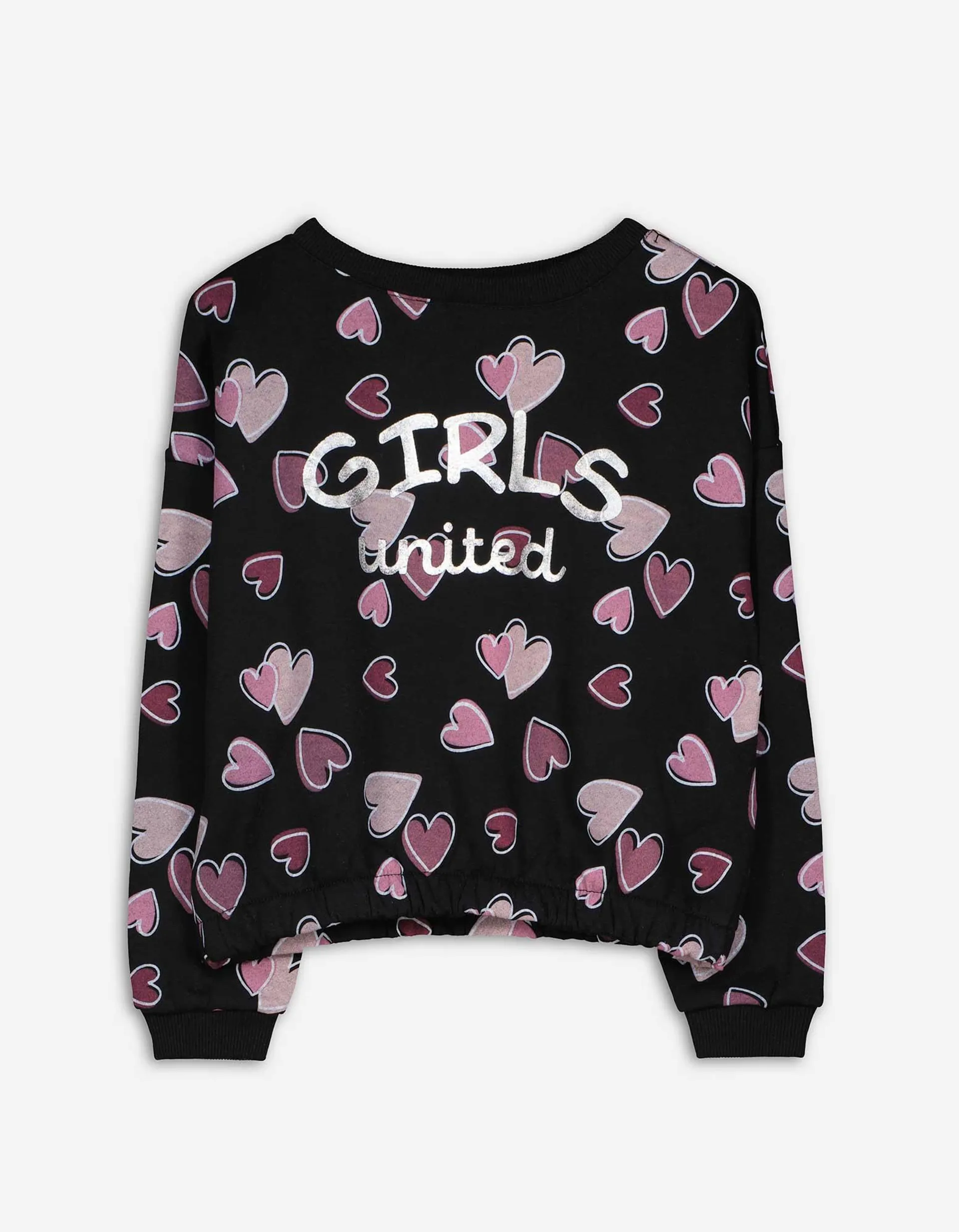 Sweatshirt - Glitterprint - zwart